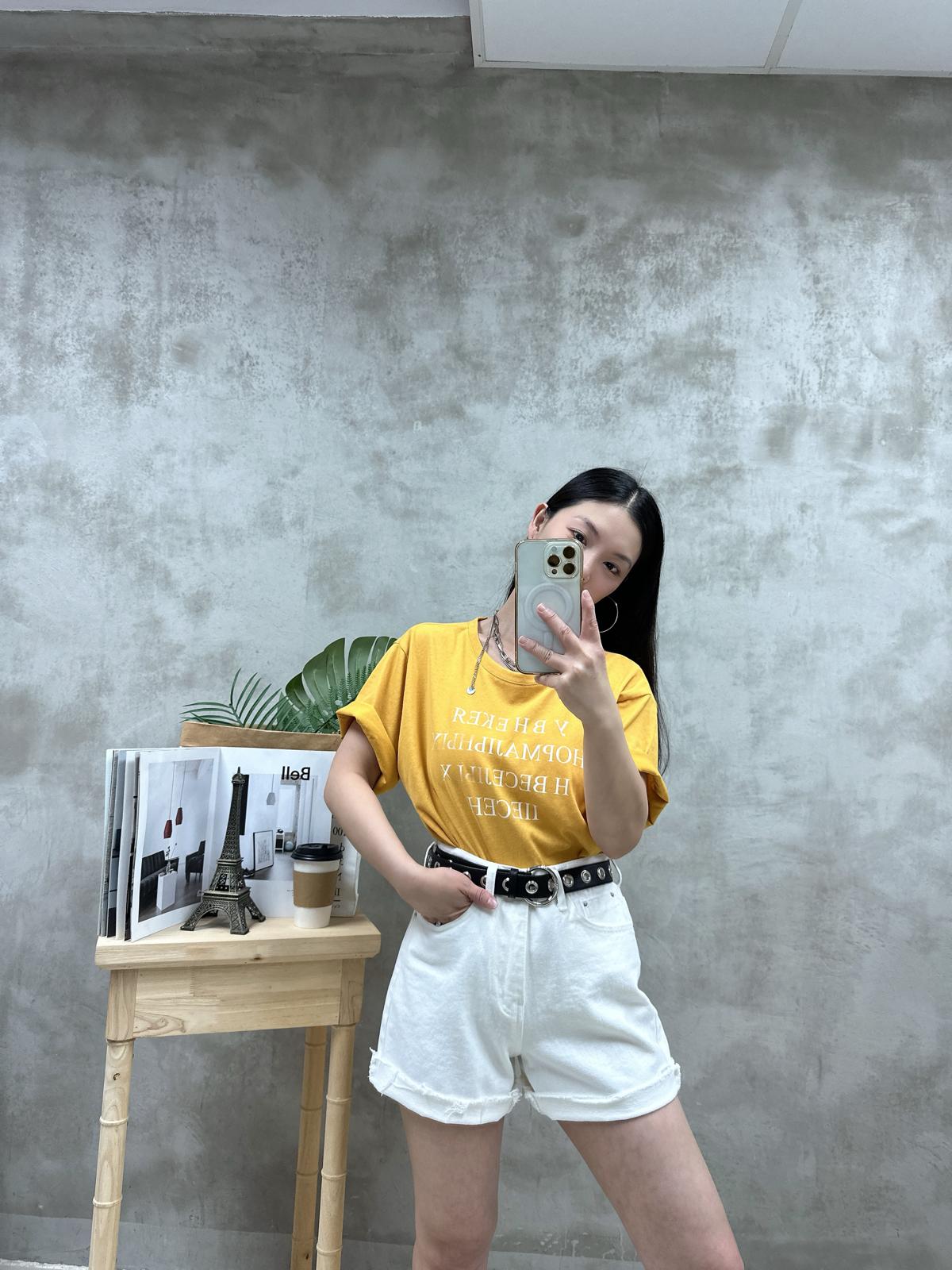 S10 後露背英文字Tee