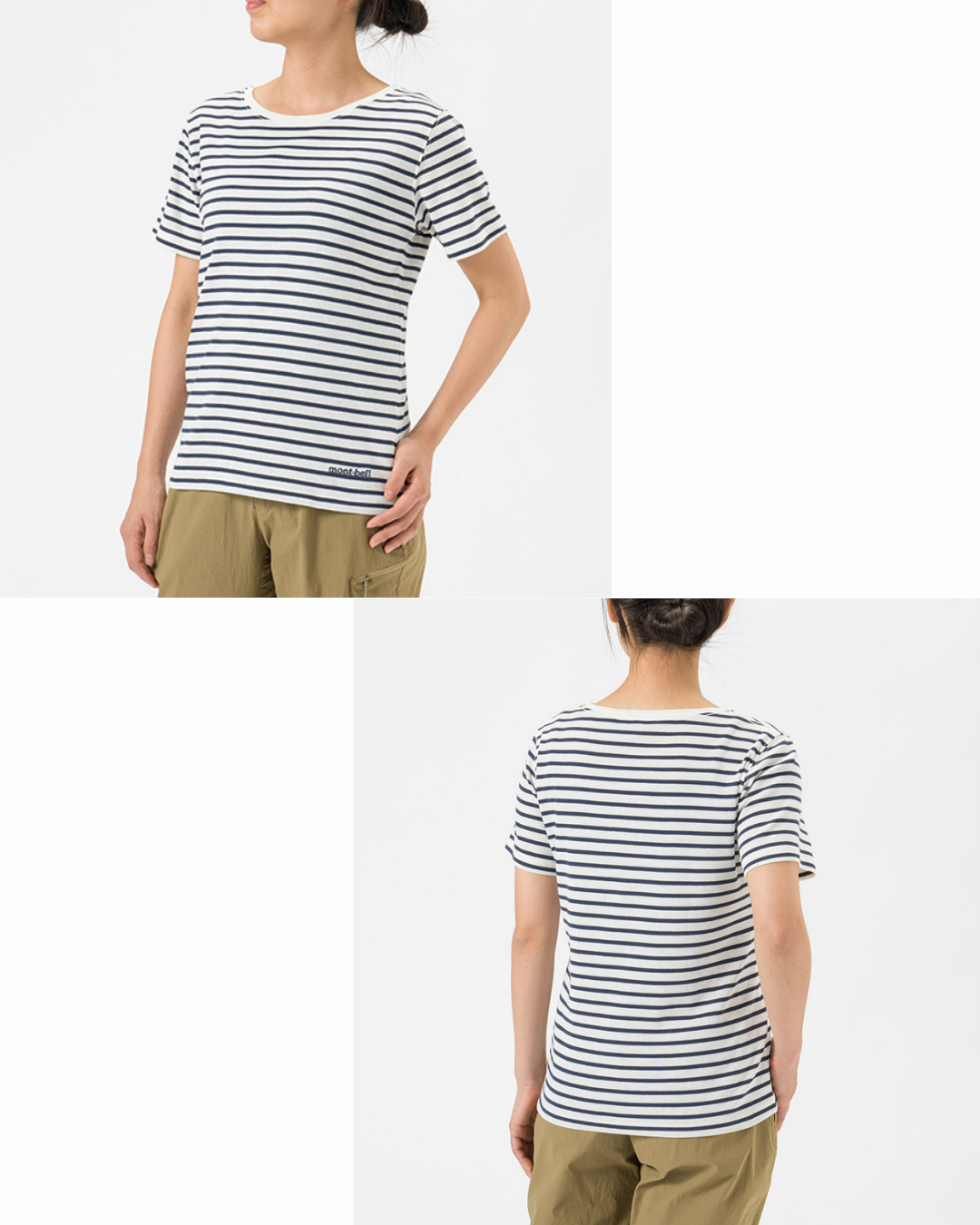 日本代購【 日本直送  montbell wickron 女裝 間條  短袖 T shirt  | Tee 恤 | mont-bell border tee 】