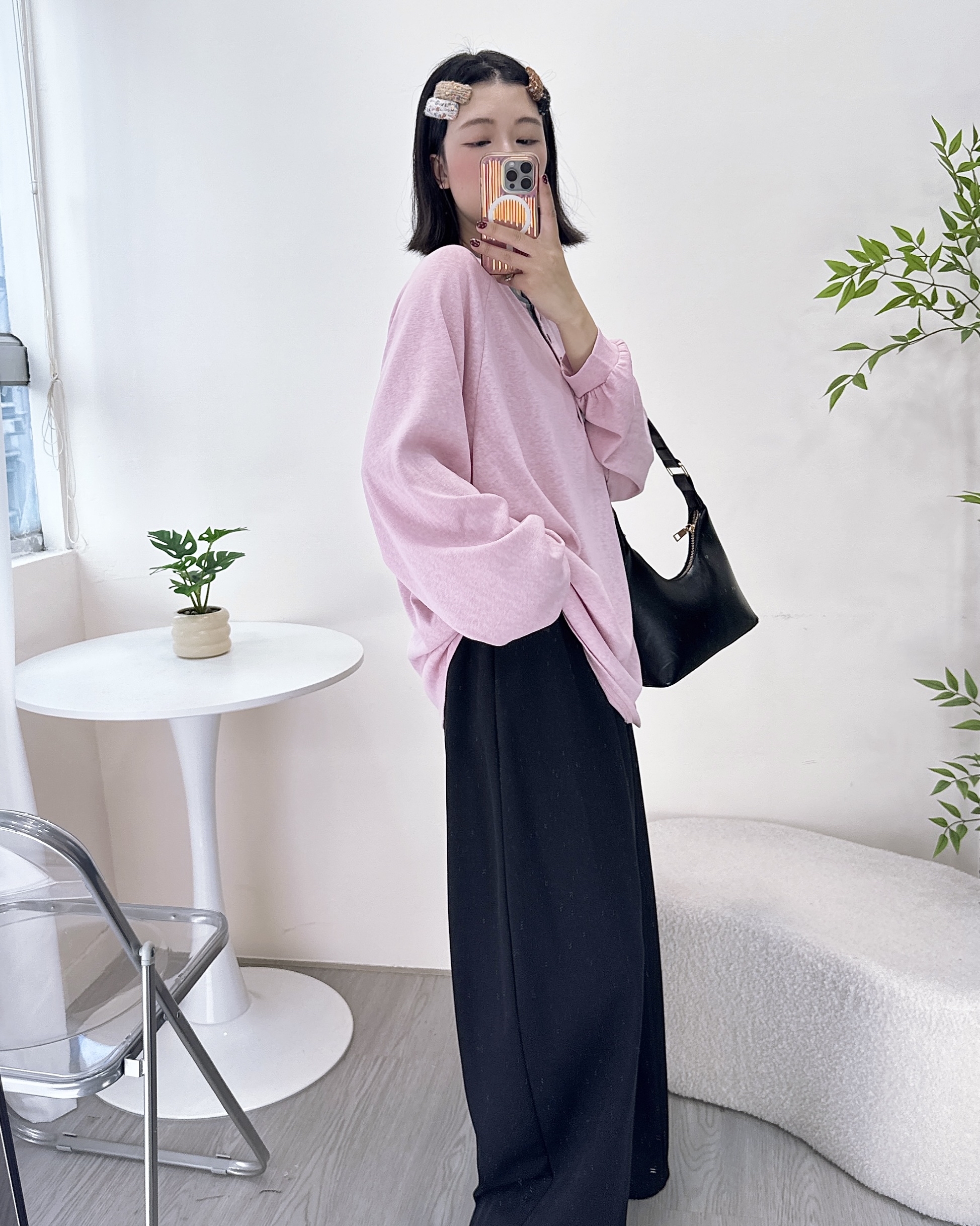 寬鬆薄身鈕扣長上衣 3色