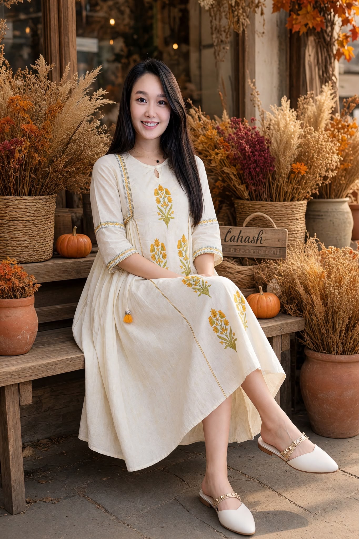 3535 Light Yellow Flower Cotton OP
