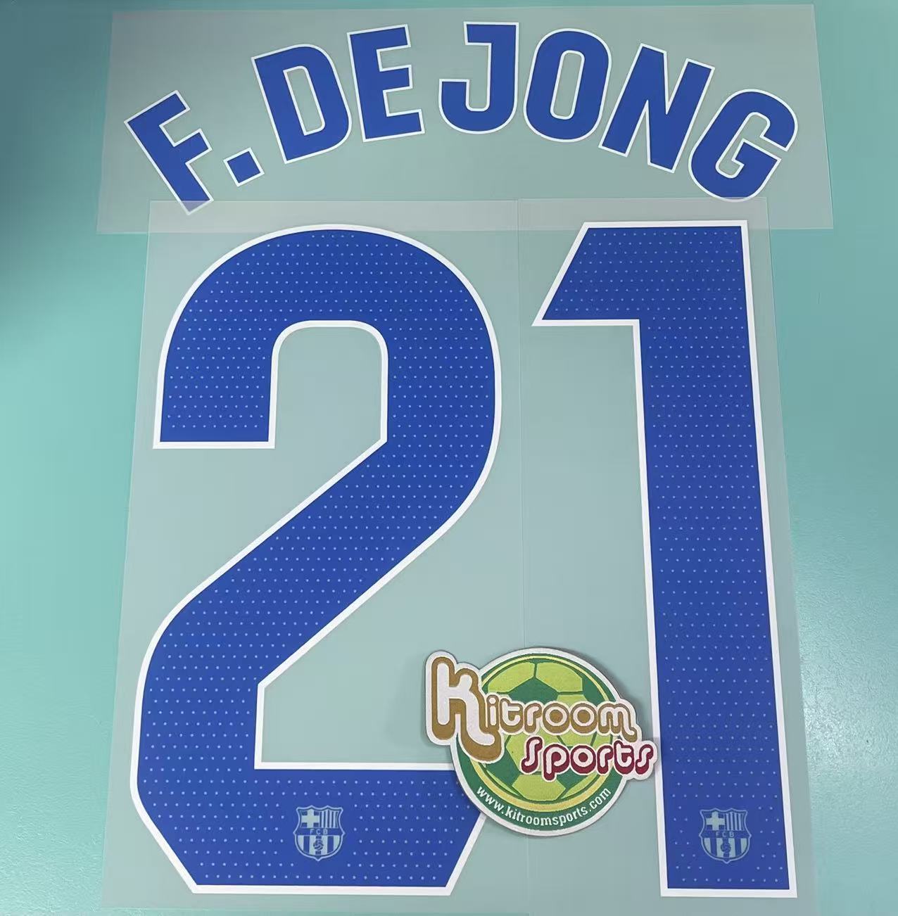 2023-24 Barcelona Away Nameset #21 F.DE JONG