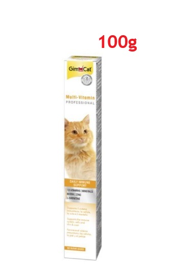 GimCat-貓用 多種13種維他命牛奶味軟膏100g 營養膏 (橙色)(最佳使用期: 14/1/2027) multi vitamin 