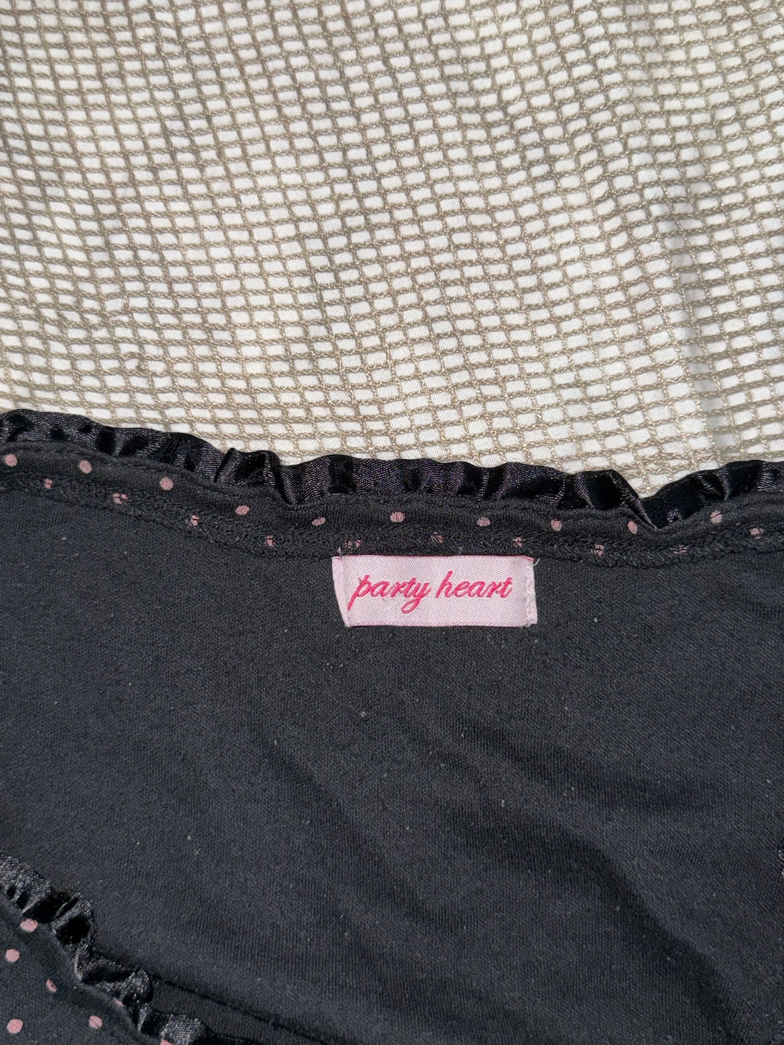 Coquette Grunge Polka Dot Long-Sleeve