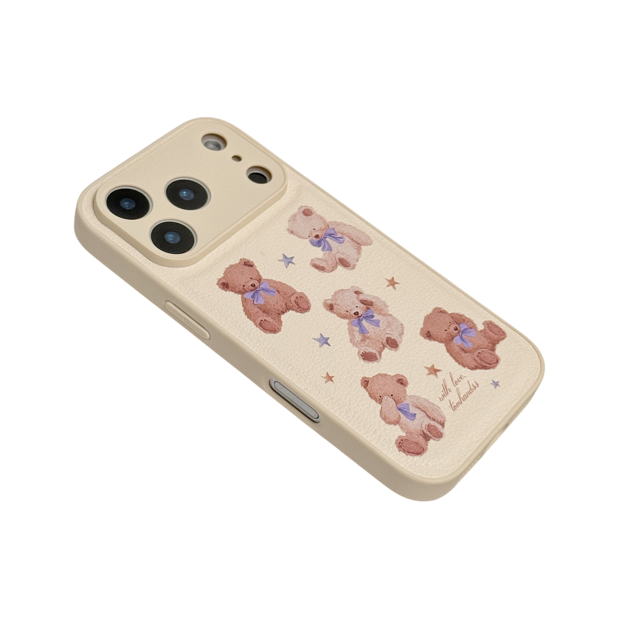 【2026ver. The Childhood Teddy】米白PU皮款iPhone Case