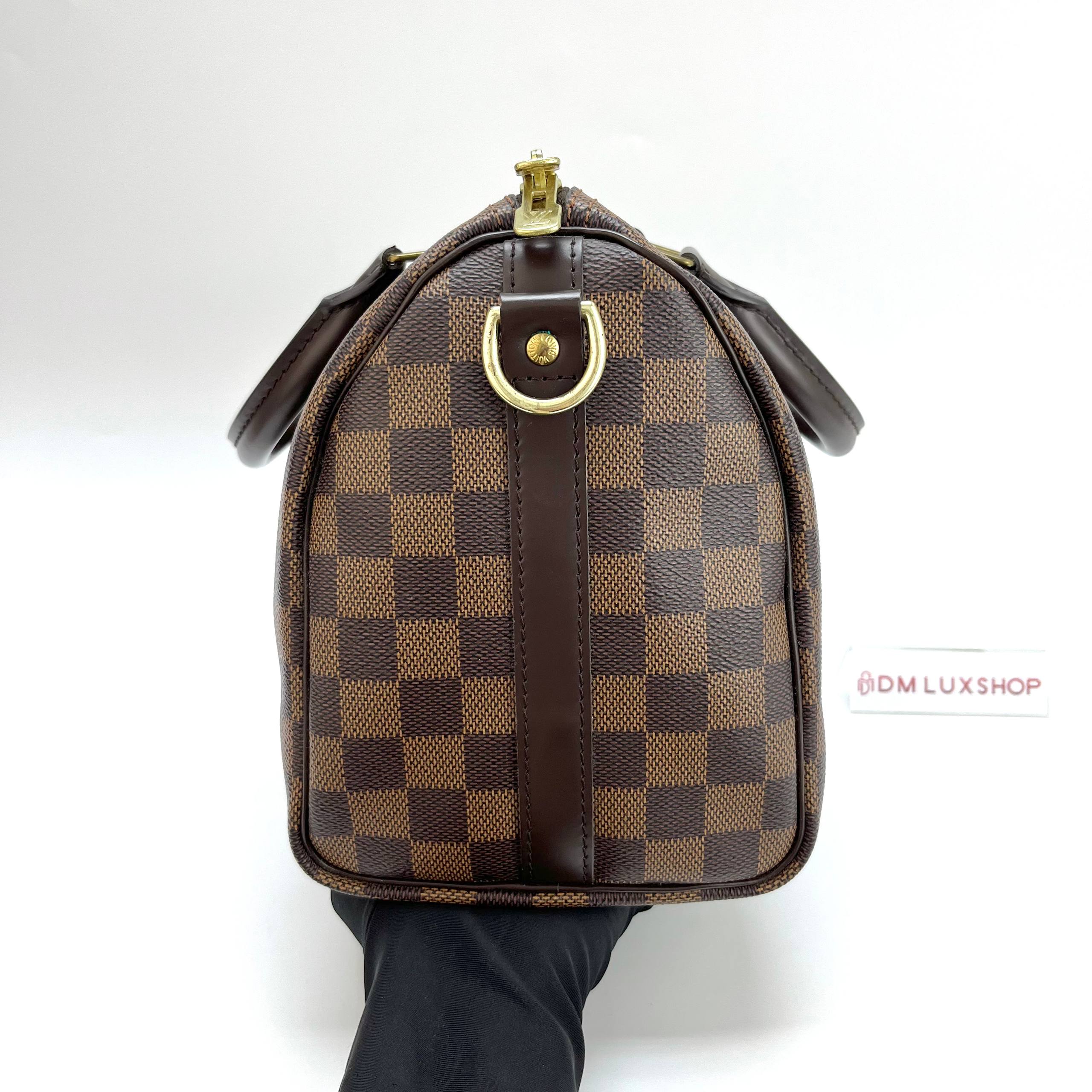 LV Damier Ebene Speedy 25 w/ Strap GHW
