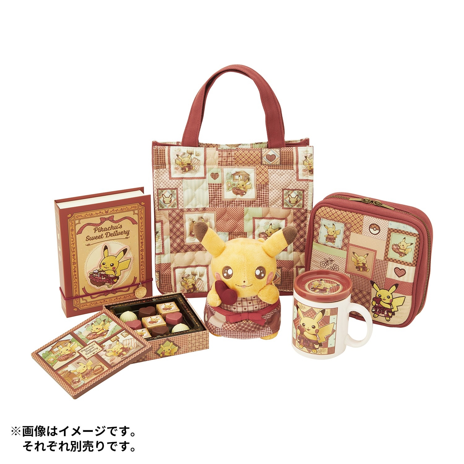 Pokemon Center 2026 パッチワーク風ミニトートバッグ Pikachu’s Sweet Delivery 手提袋 - 01260358