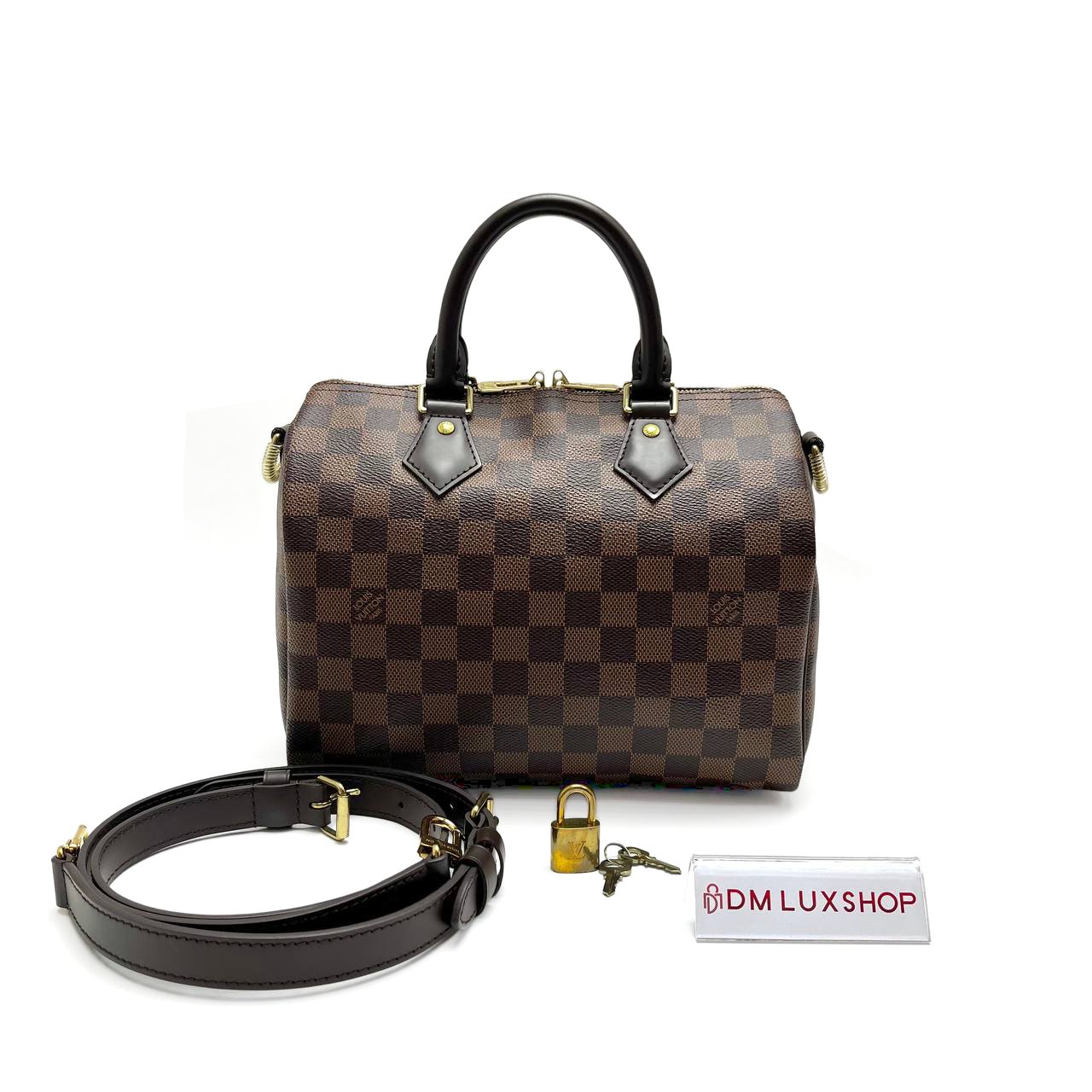 LV Damier Ebene Speedy 25 with Strap