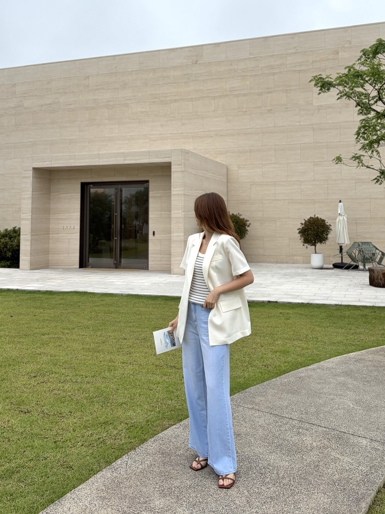 Claire Belted Blazer (Ivory)