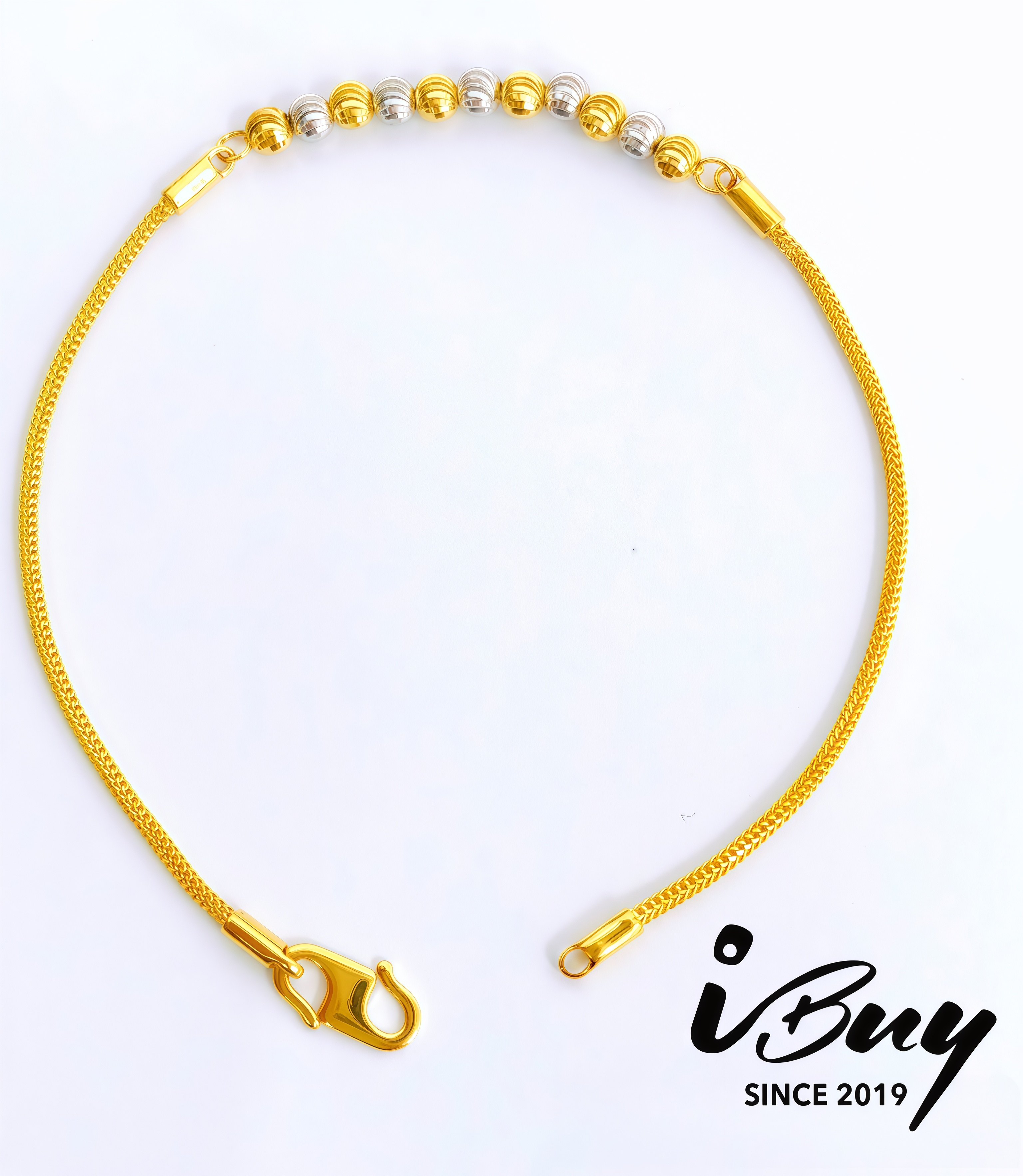 916 GOLD 2C 2MM CAT EYES BEAD FANCY DRAGON BRACELET 916 金 2MM双色猫眼珠龙身手链