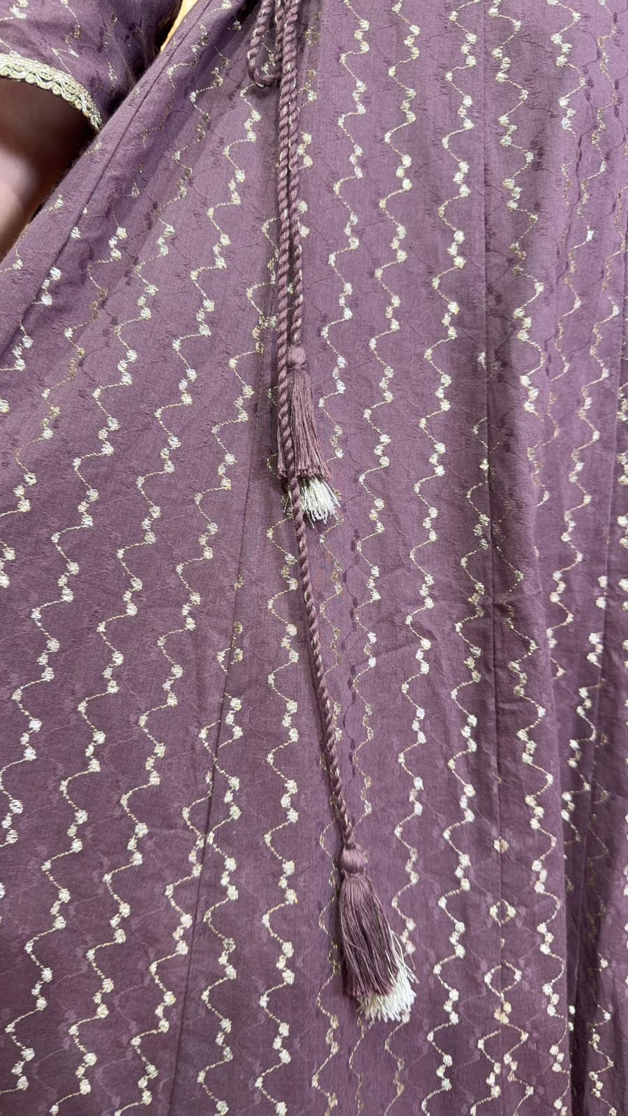 2521 Ash Purple 4-Rope Wavy Straight Line Pattern Emb. OP 50"