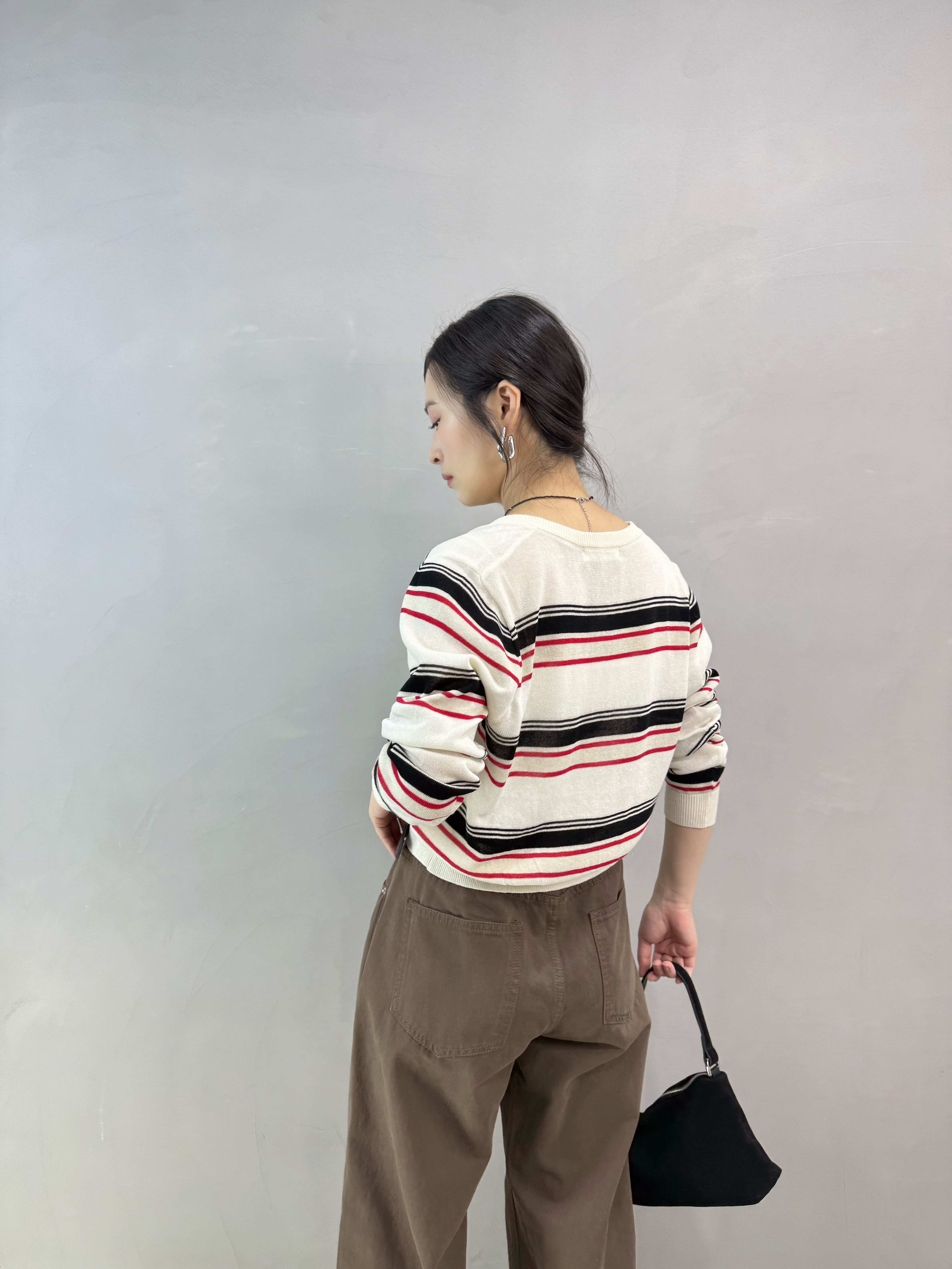 E11 拼色橫間線外套