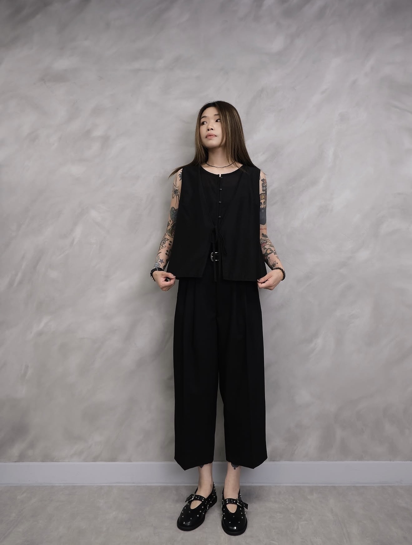 Fluid Pleated Wide Trousers #pt18