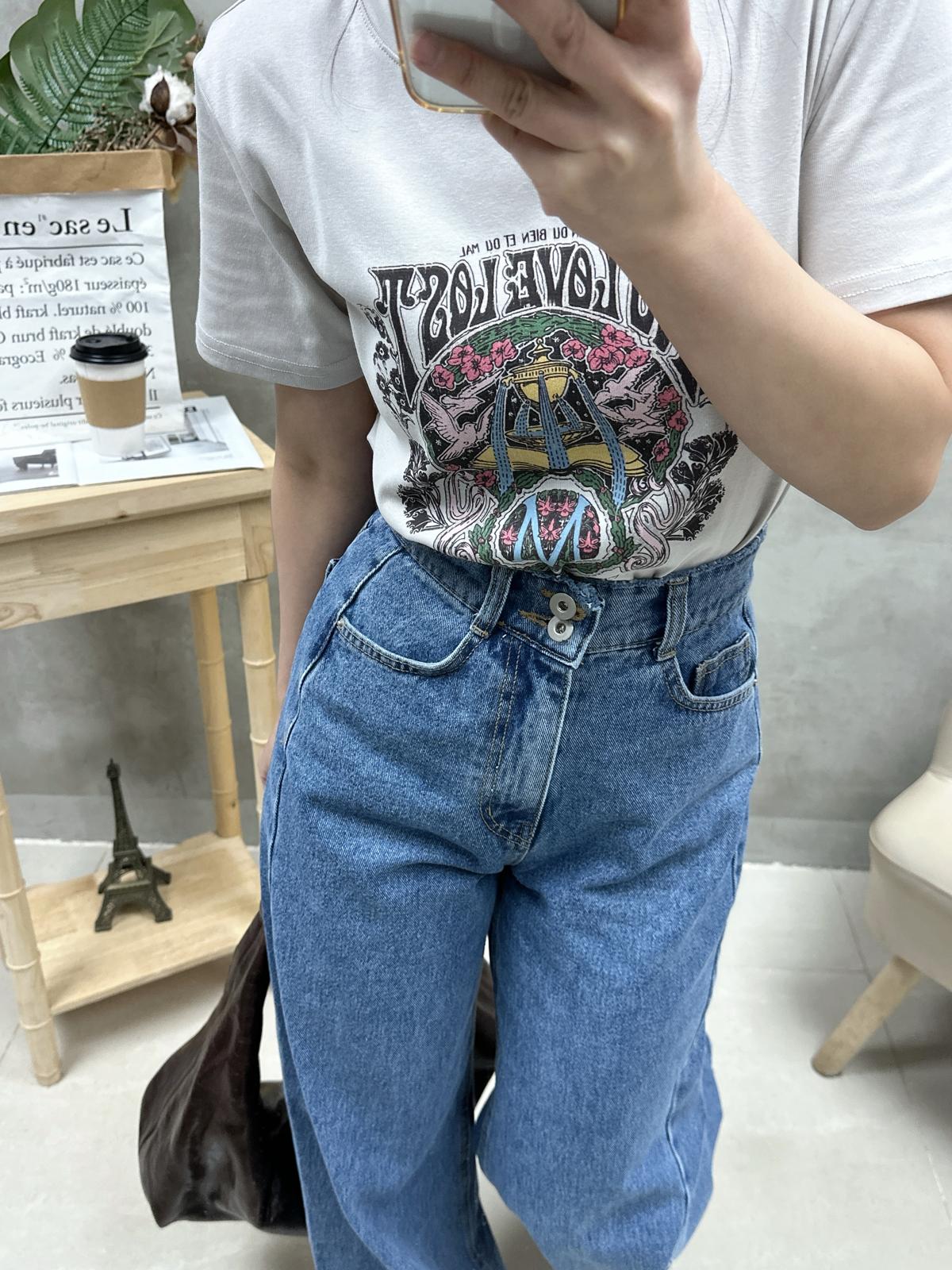 N07 復古花print Tee