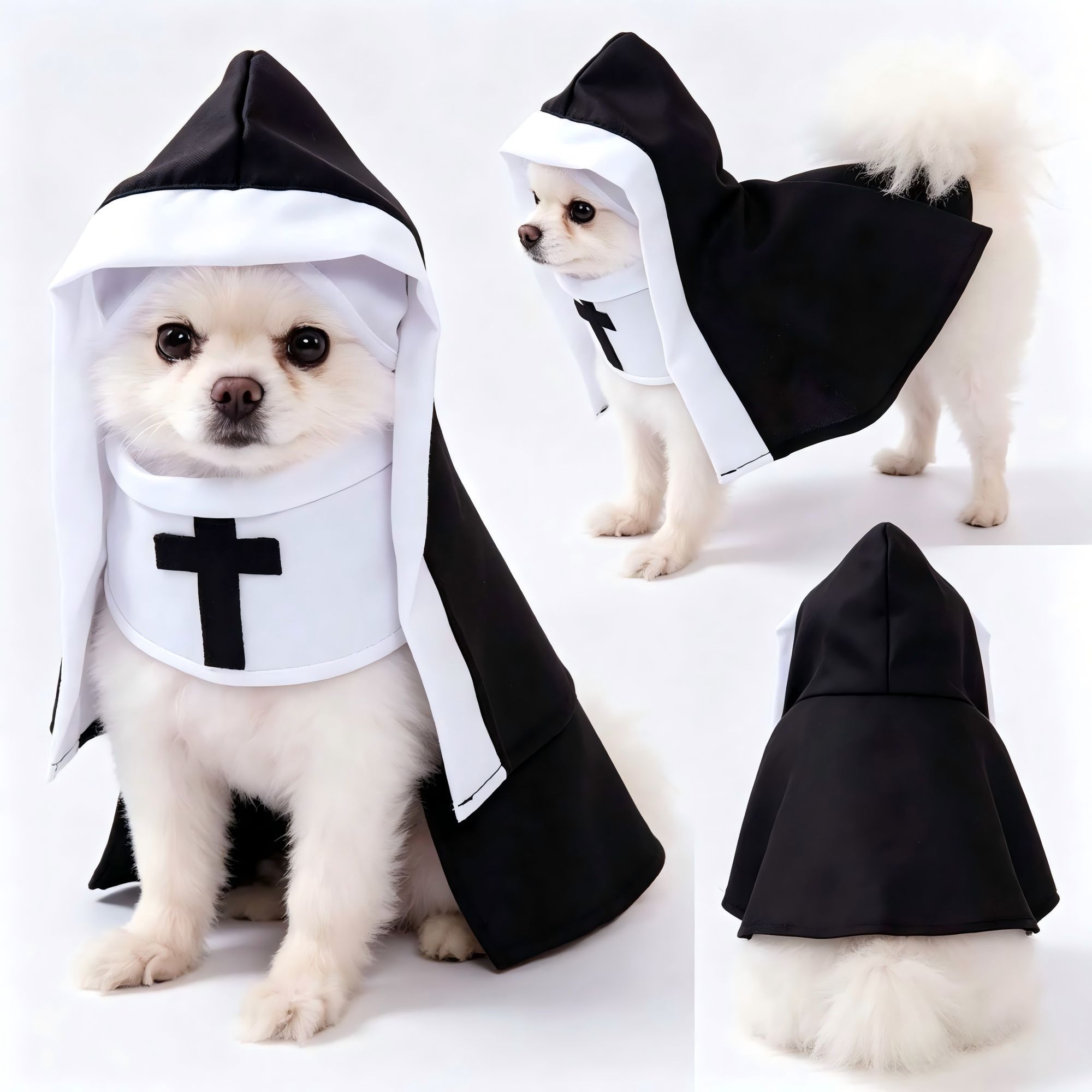 貓狗萬聖節修女服裝 Halloween Pet Costume 寵物修女造型萬聖節貓狗衫 香港現貨｜PTC2001