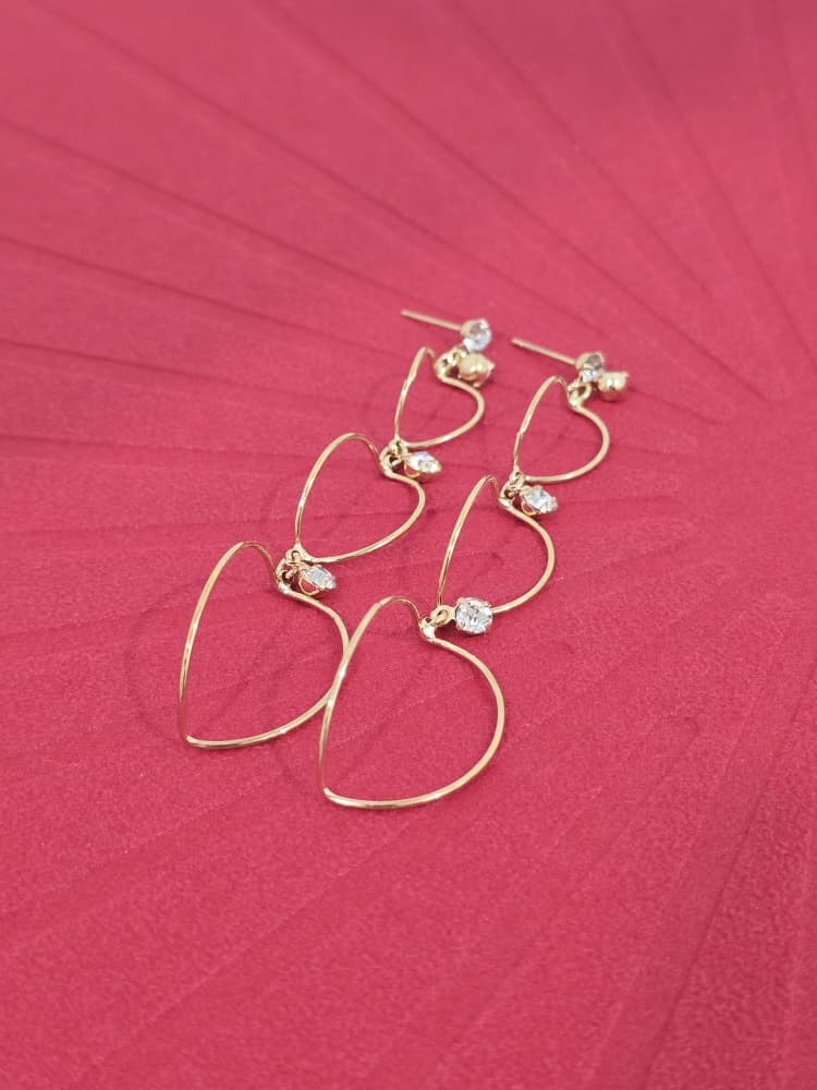 Abstract Line Drop Stud Earrings