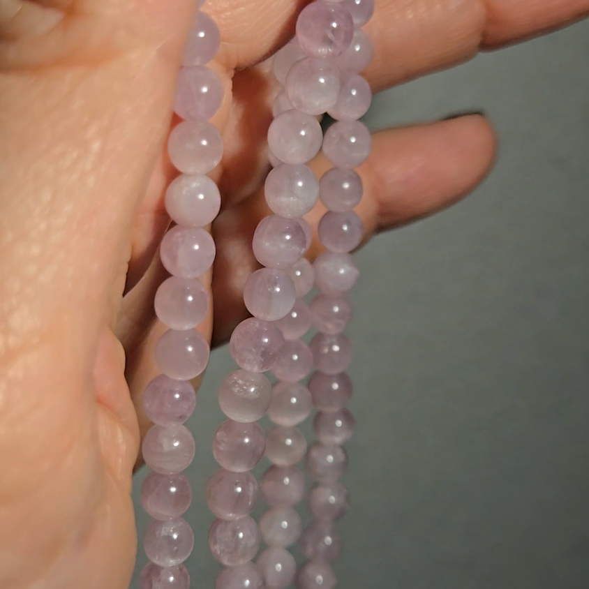 Cat's eye pink kunzite bead necklace - JW128