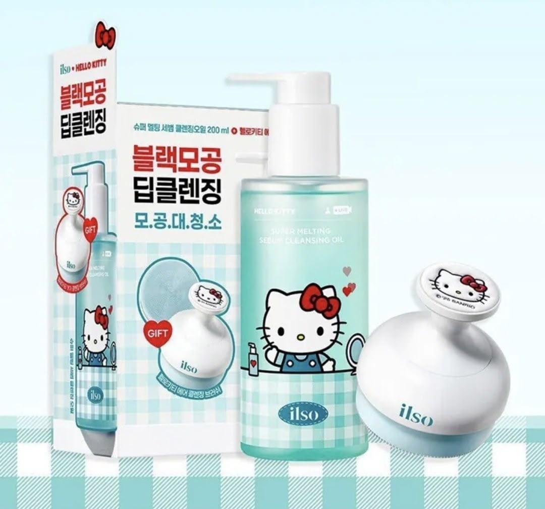 韓國 ilso x Hello Kitty 聯乘款 超融化油脂卸妝油 200ML 套裝 +送Hello Kitty 洗面刷