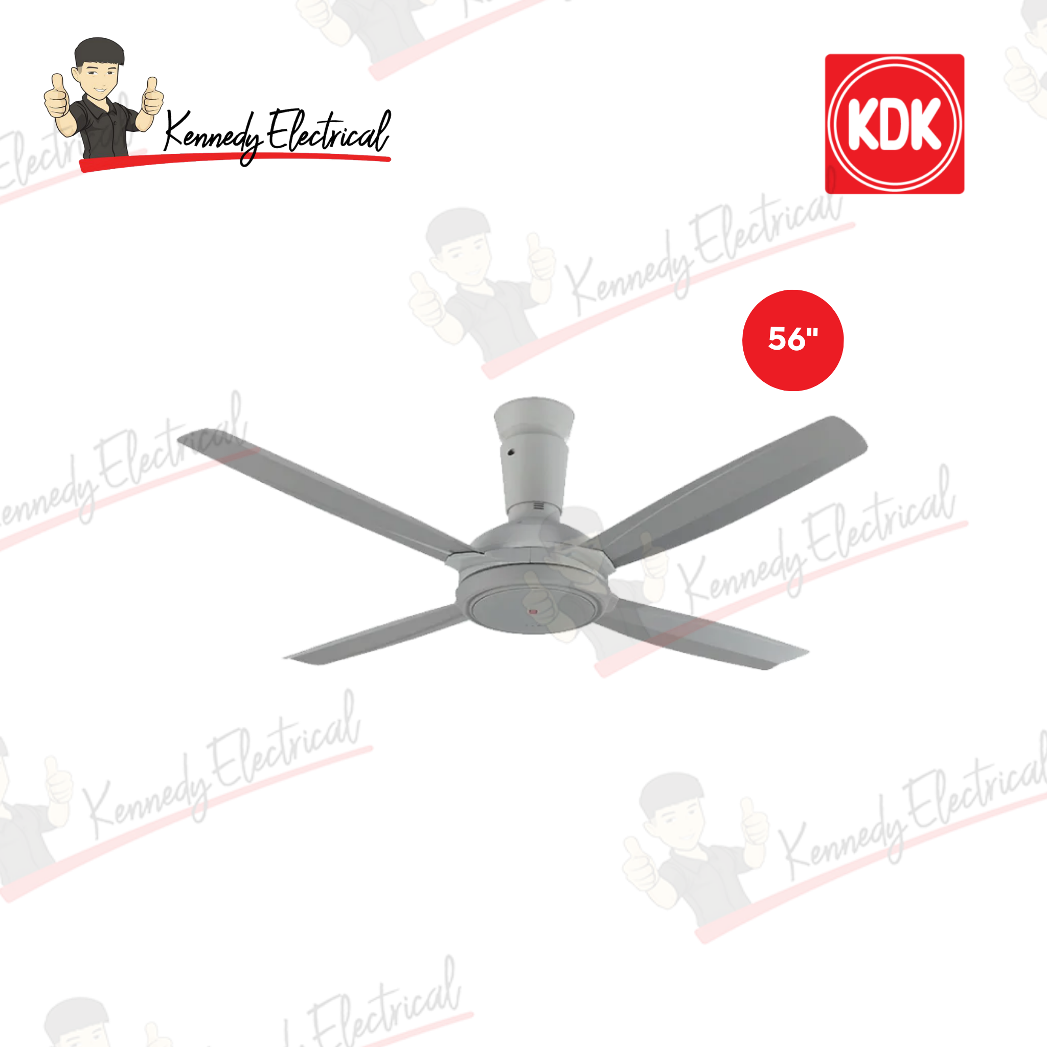 KDK 56" 4-Blade Remote Ceiling Fan K14XZ-GY (Grey)