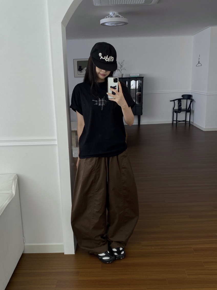 Plaid Star Patchwork Oversized Tee