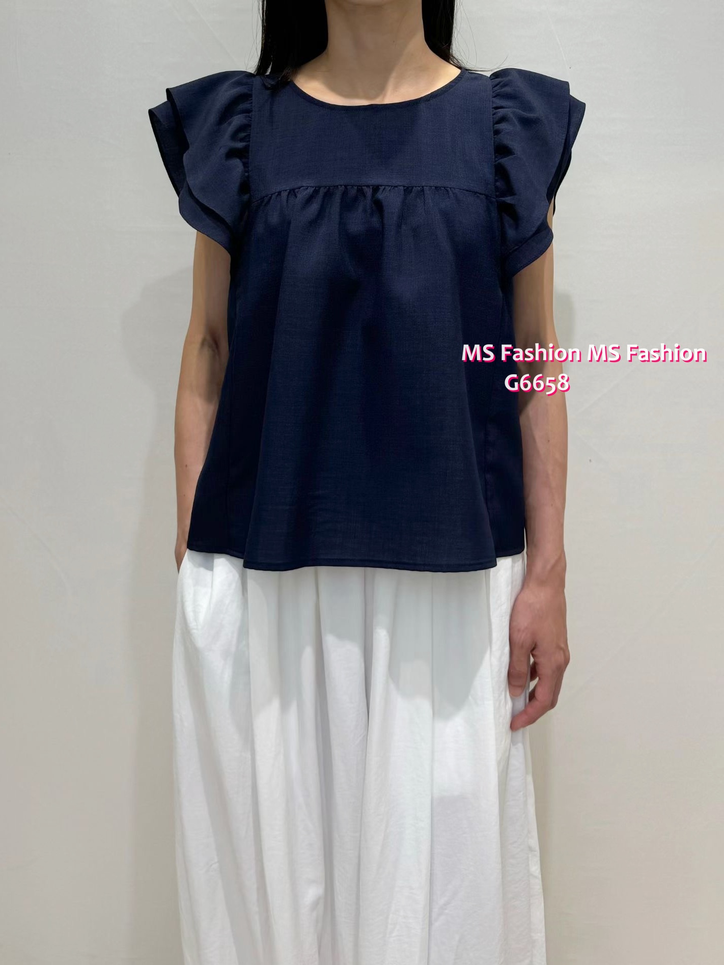 G6658 靚色ruffle top