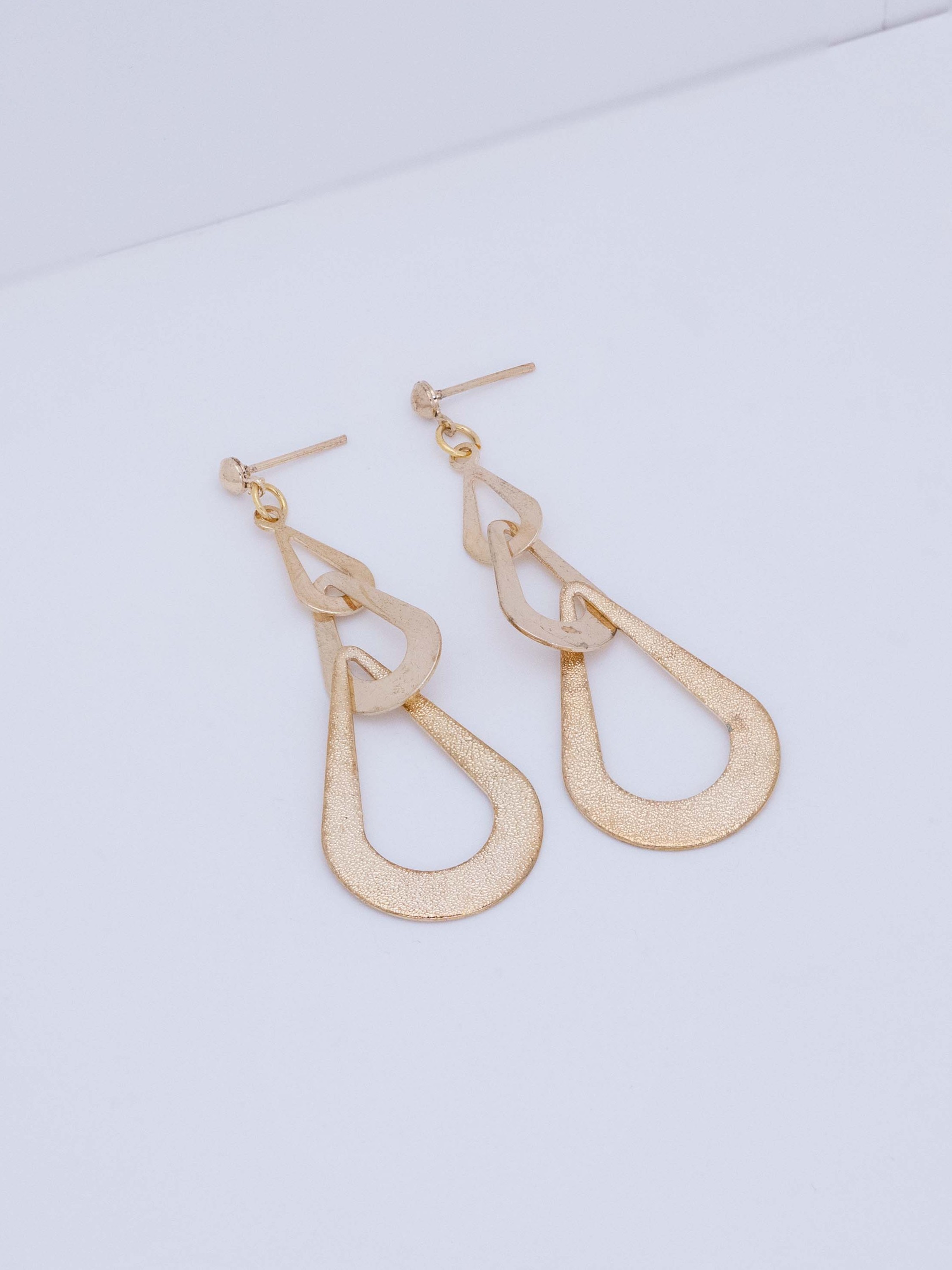 Layered Geometric Drop Stud Earrings