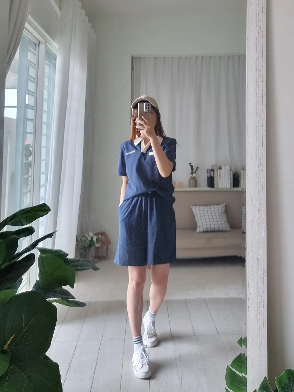 韩版ins华夫格休闲套装