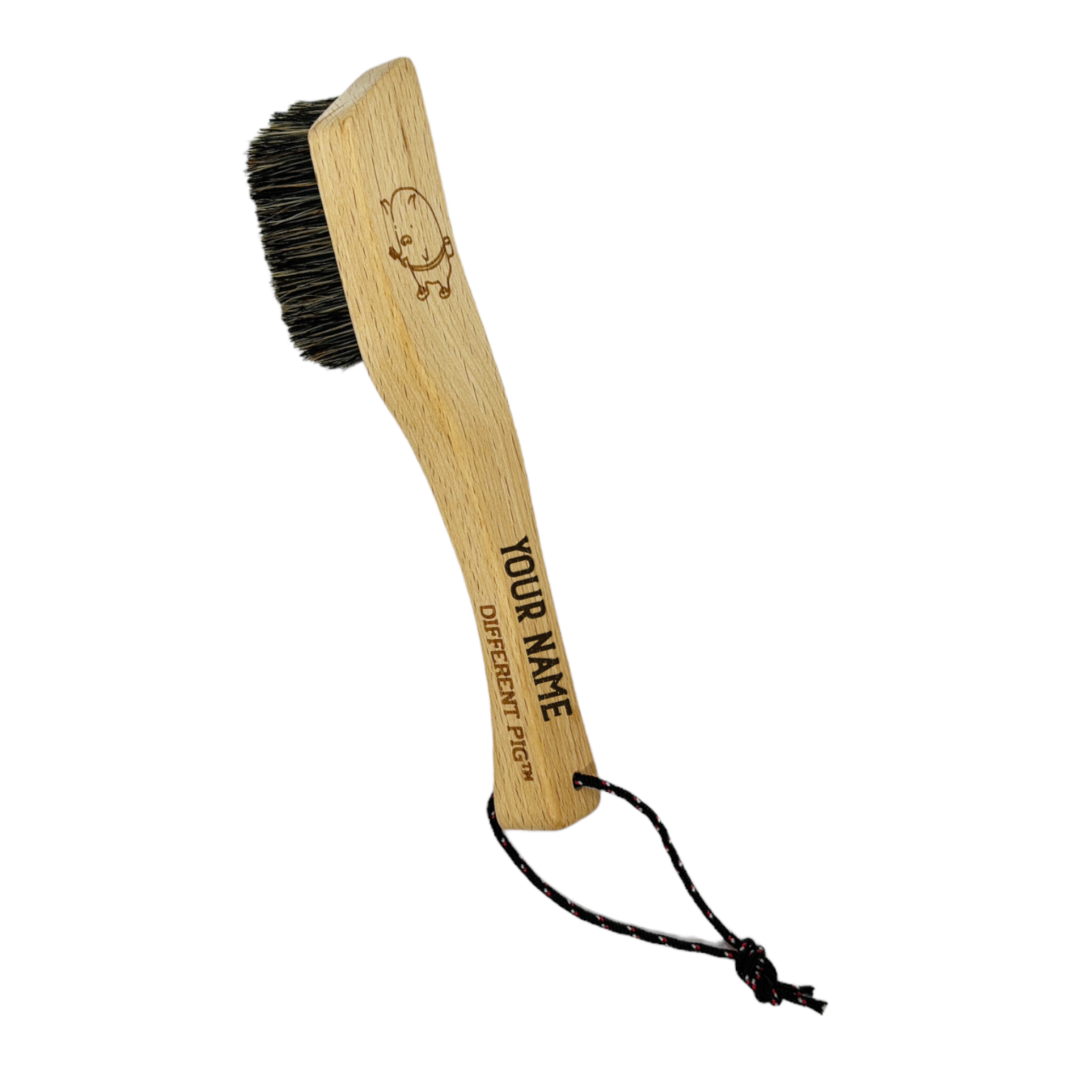 【來字刻名】𝗗𝗜𝗙𝗙𝗘𝗥𝗘𝗡𝗧 𝗣𝗜𝗚™ OG brush with name carving 刻名大豬掃連掛繩