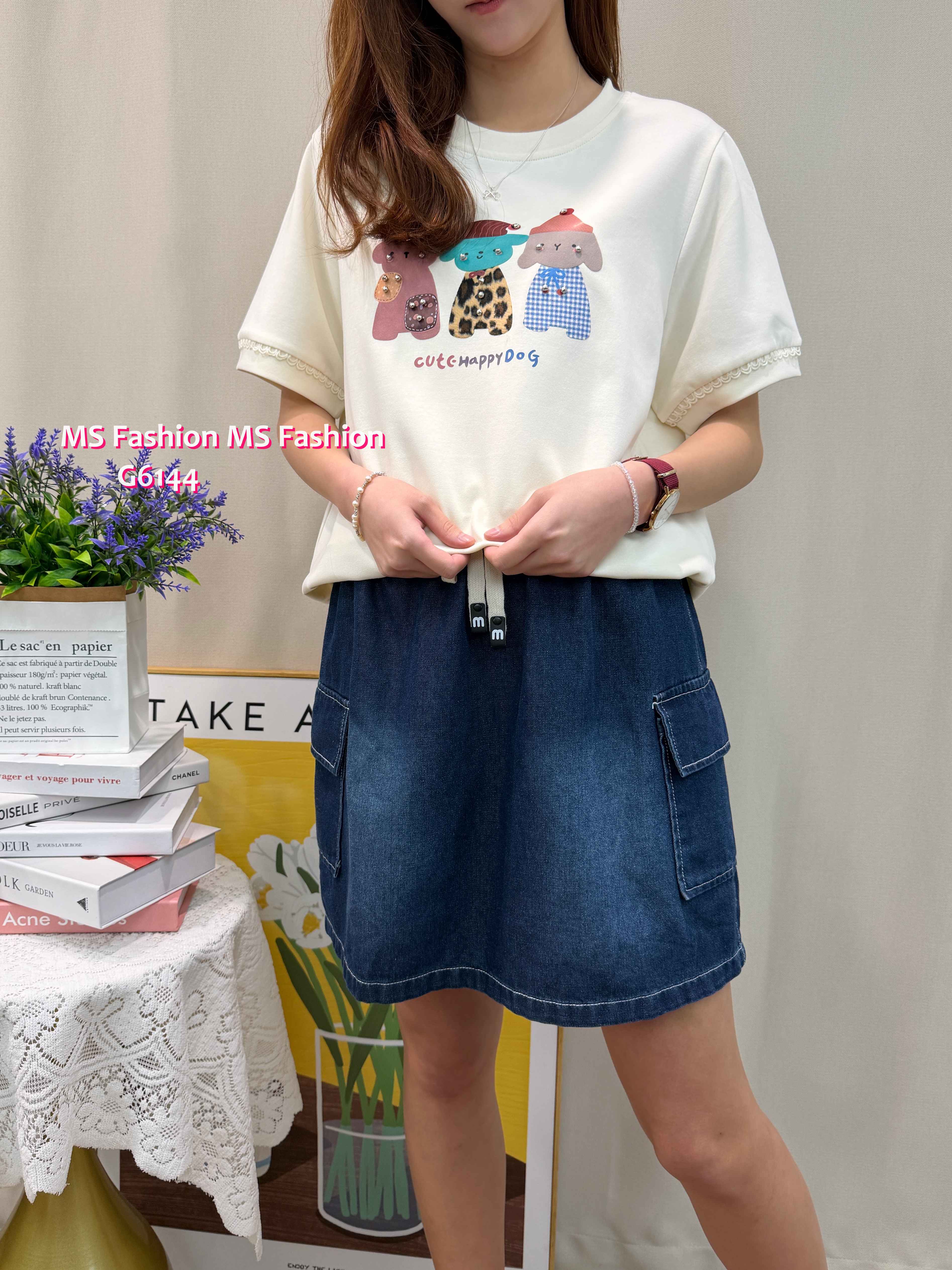 G6144 韓國🇰🇷可愛狗狗圖案top