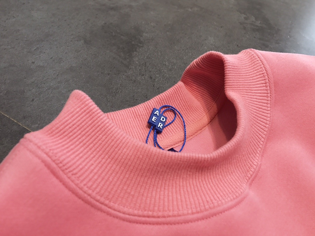 ADER 立體凹凸字母刺繡圓領加絨衛衣