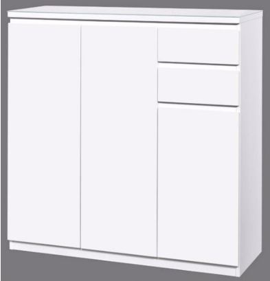 HH-2800-233/亮光白色玻璃面多用柜1140x380x1100mm