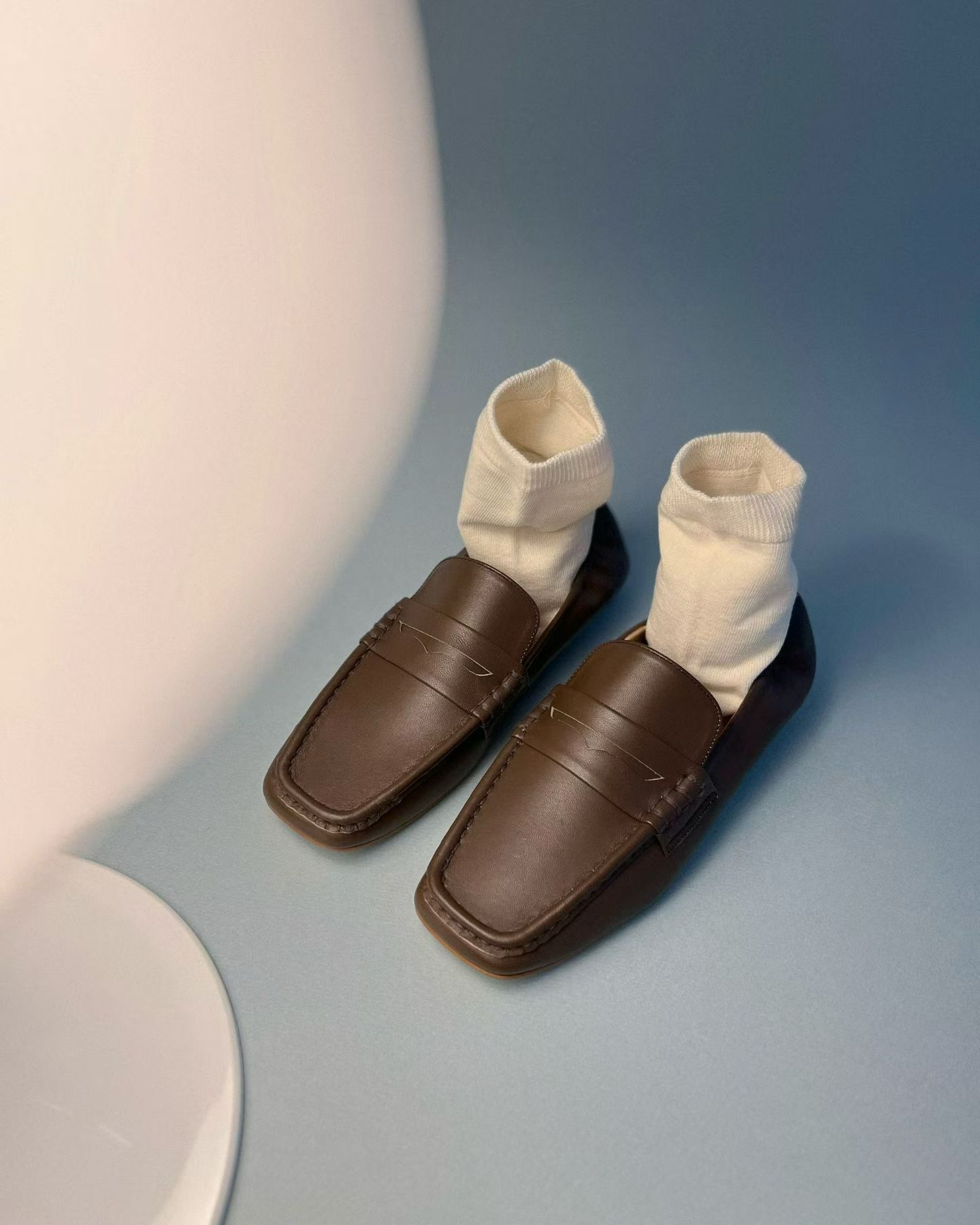 英倫風樂福鞋 1cm羊皮