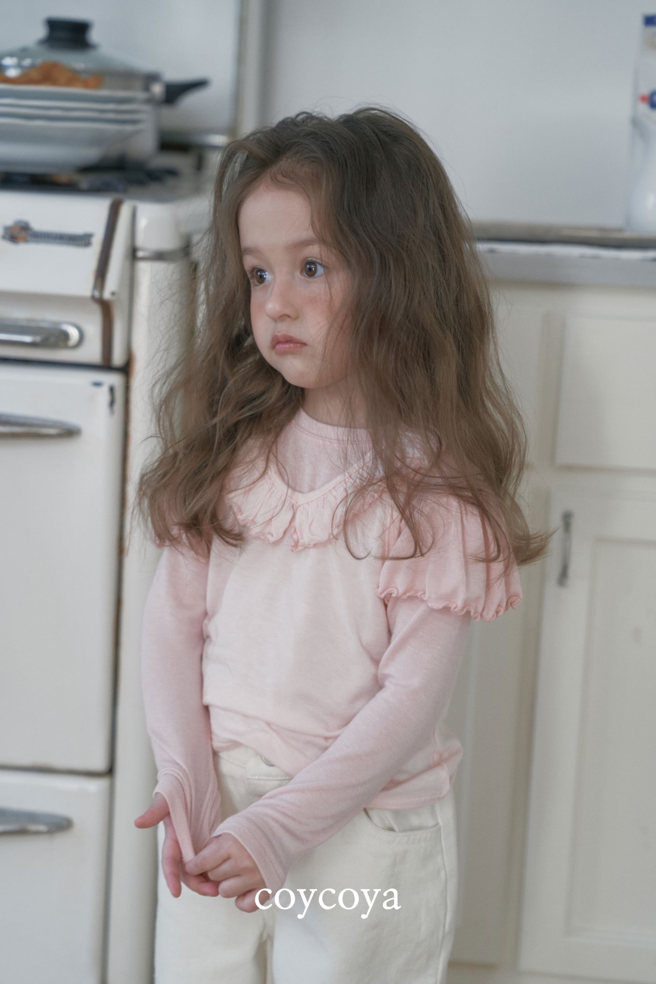 🌸預訂 韓國直送🌸🇰🇷COYCOYA兩色彈性翼形褶皺長袖上衣