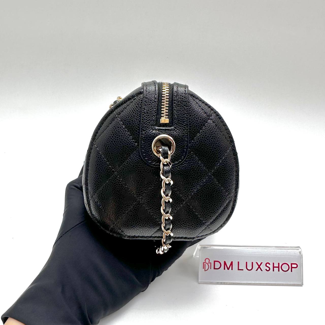 Chanel Black Caviar 26S Bowling Bag (Microchip)