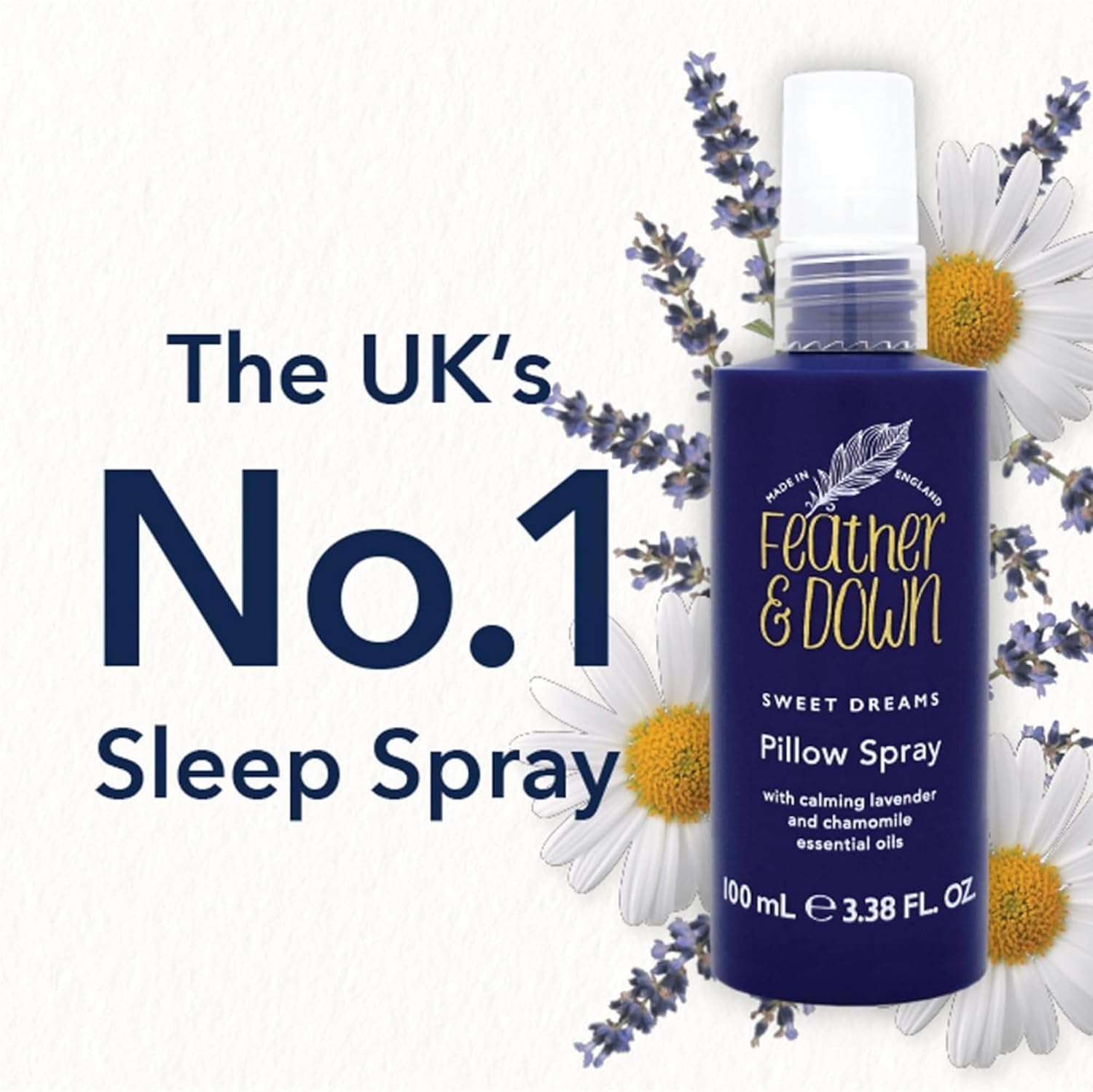 Feather & Down Sweet Dream Pillow Spray  No.1 睡前枕頭噴霧。薰衣草和洋甘菊精油的注入，促進平靜、安寧和安寧的睡眠