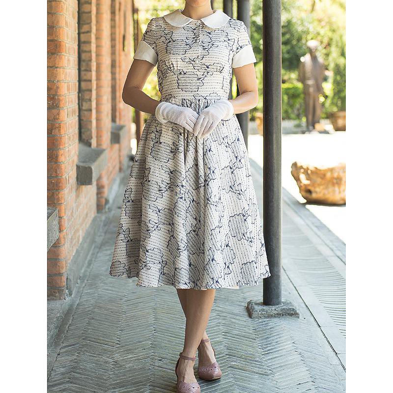 SOLD OUT 1950s Rosy Swing Dress(FM020)