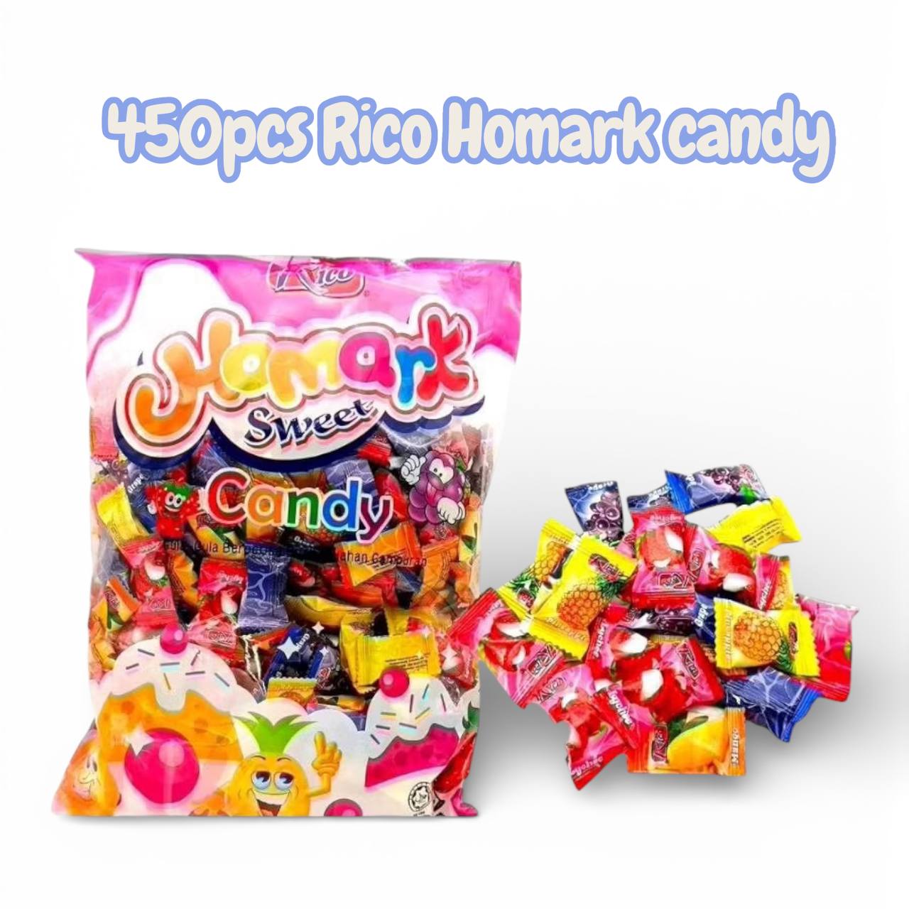 Rico Homark Sweet Candy Buah-Buahan Campuran Gula 450pcs