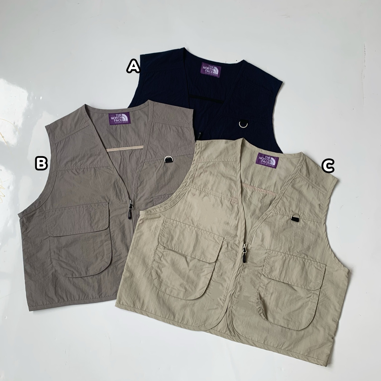 The north face 紫標工裝口袋背心