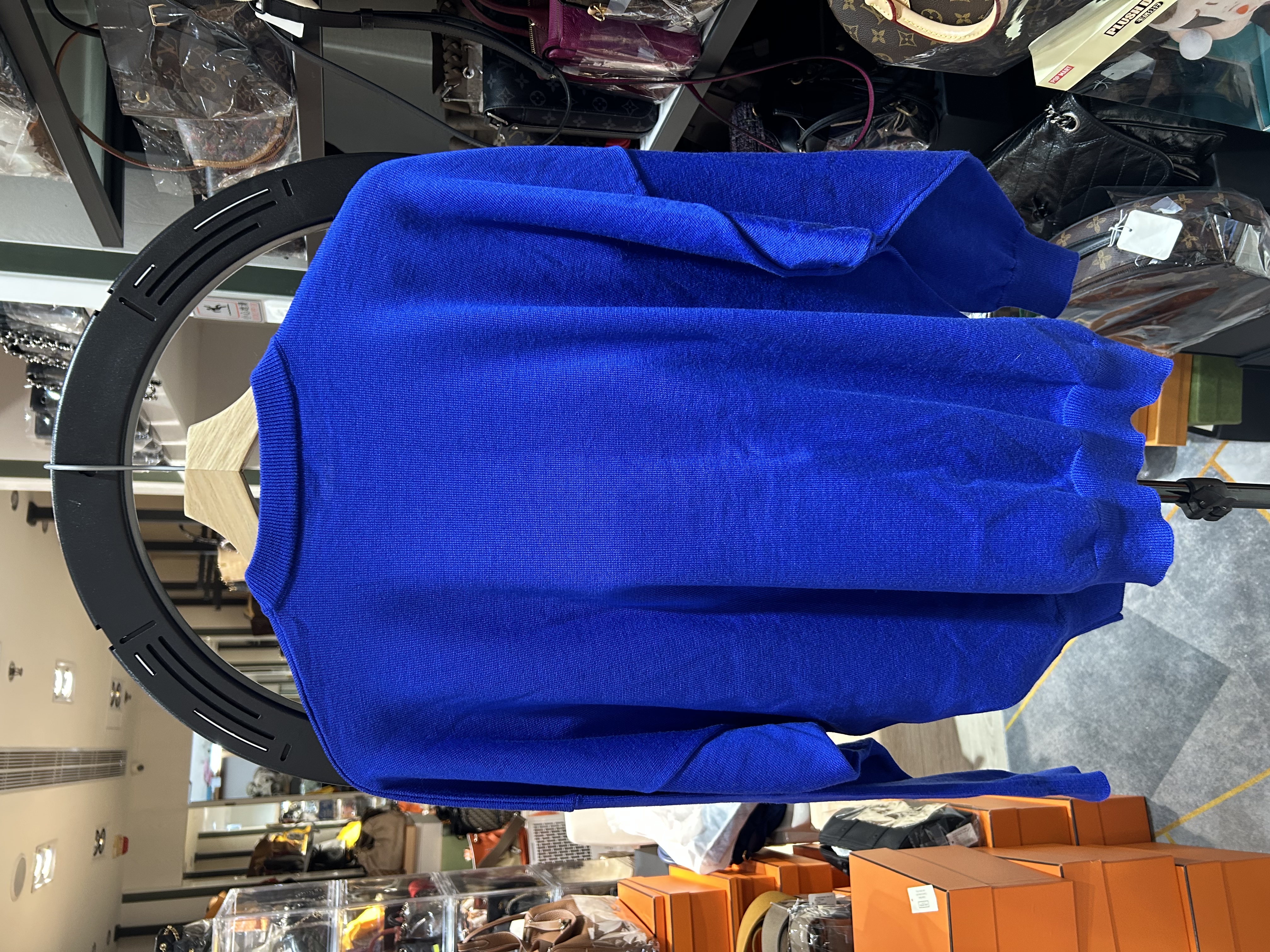 Balenciaga Sweatshirt Wolle Blau Logo 100%Authentic ,98%new 