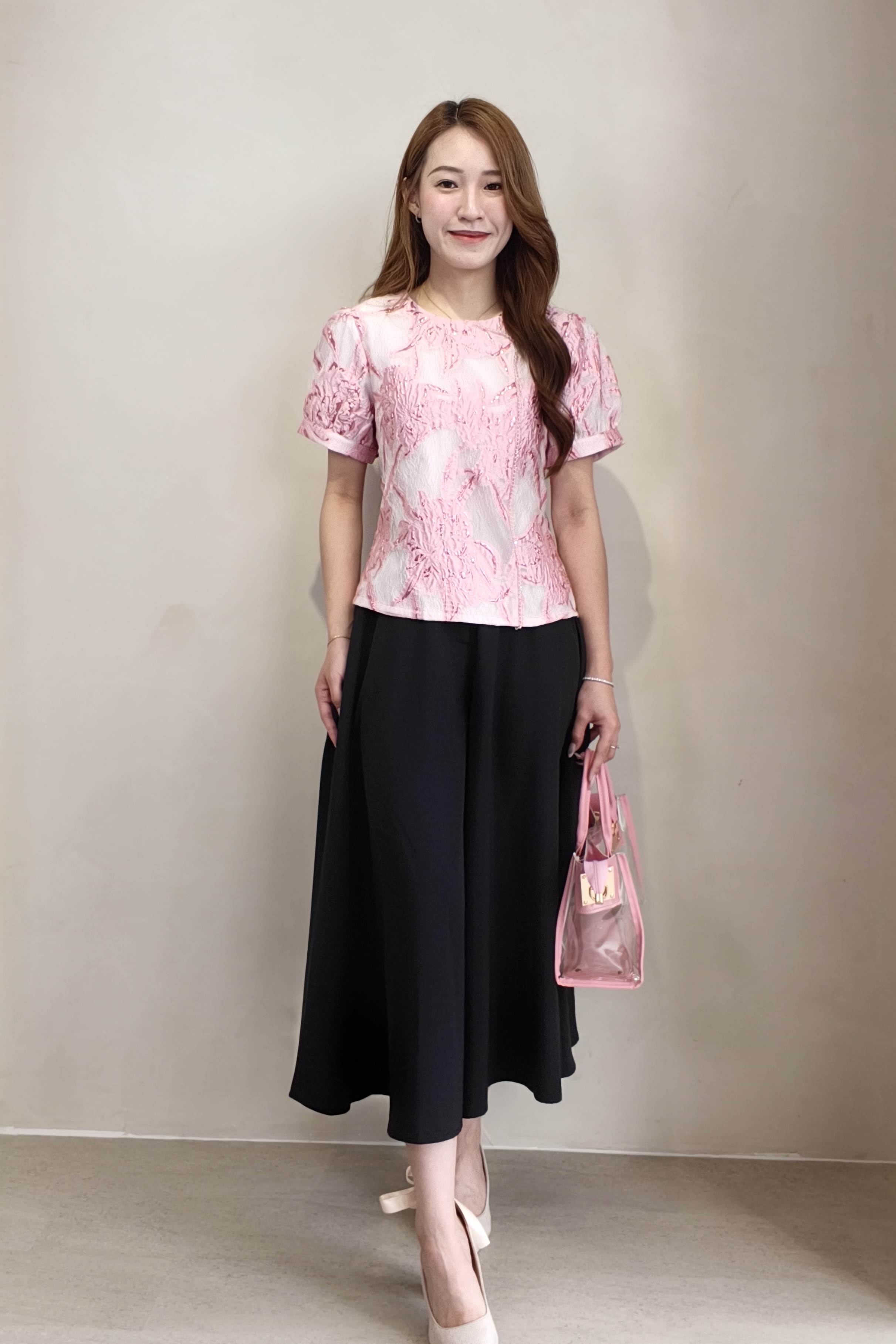 210660 Floral Textured Top