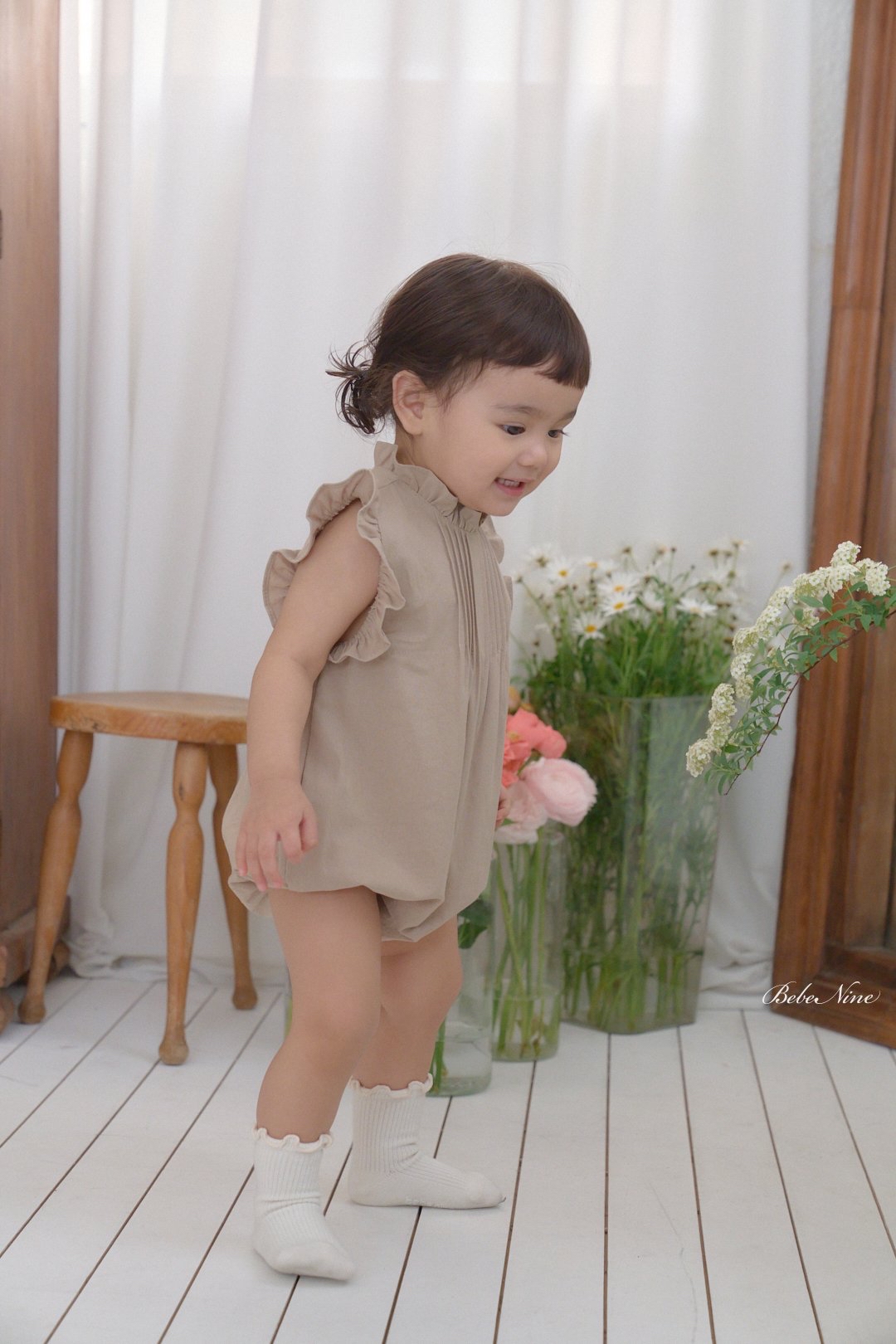 ☀️預訂 韓國直送☀️🇰🇷Bebenine三色摺皺荷葉邊背心包屁衣