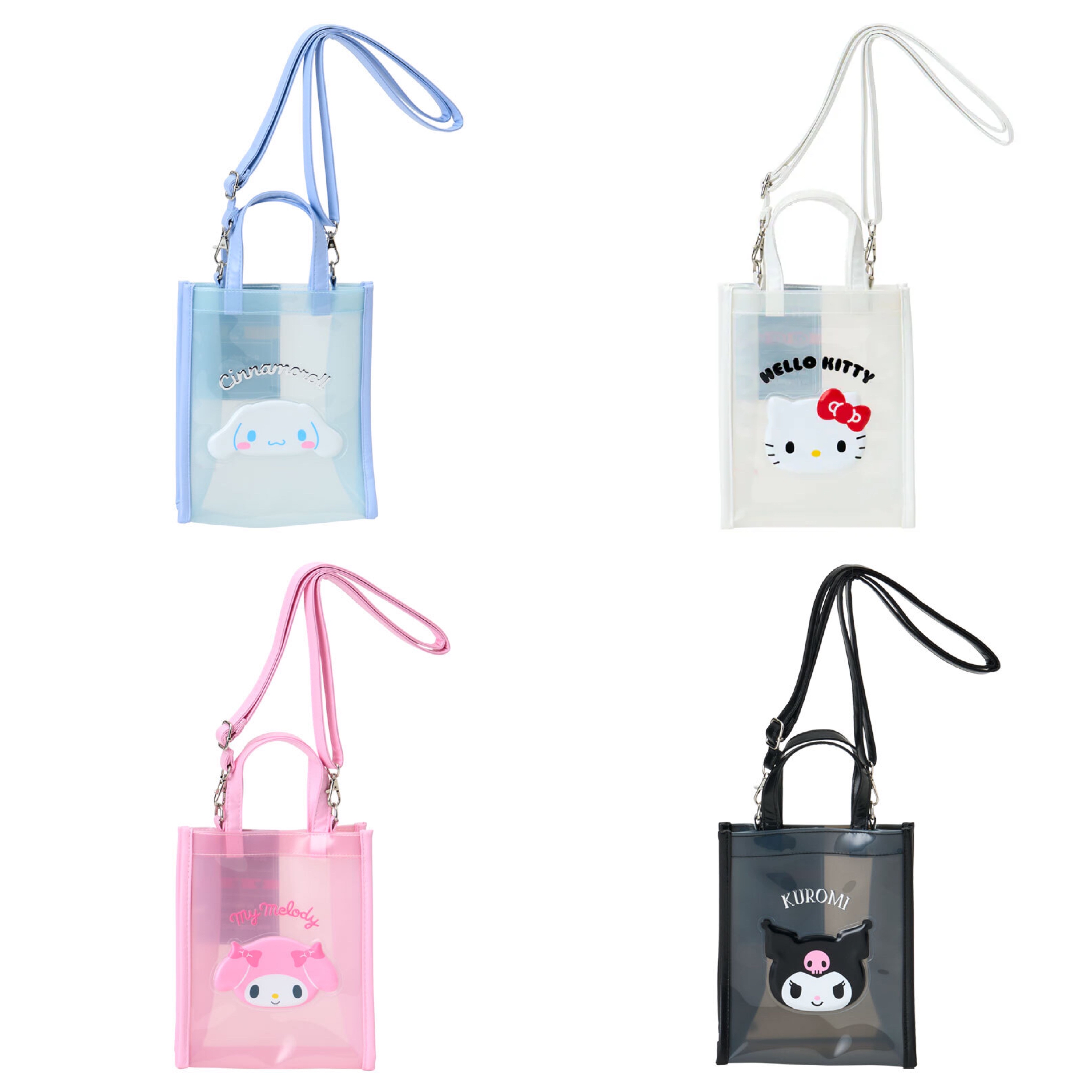 日本直送sanrio新款 透明斜孭袋手挽袋 夏天用一流