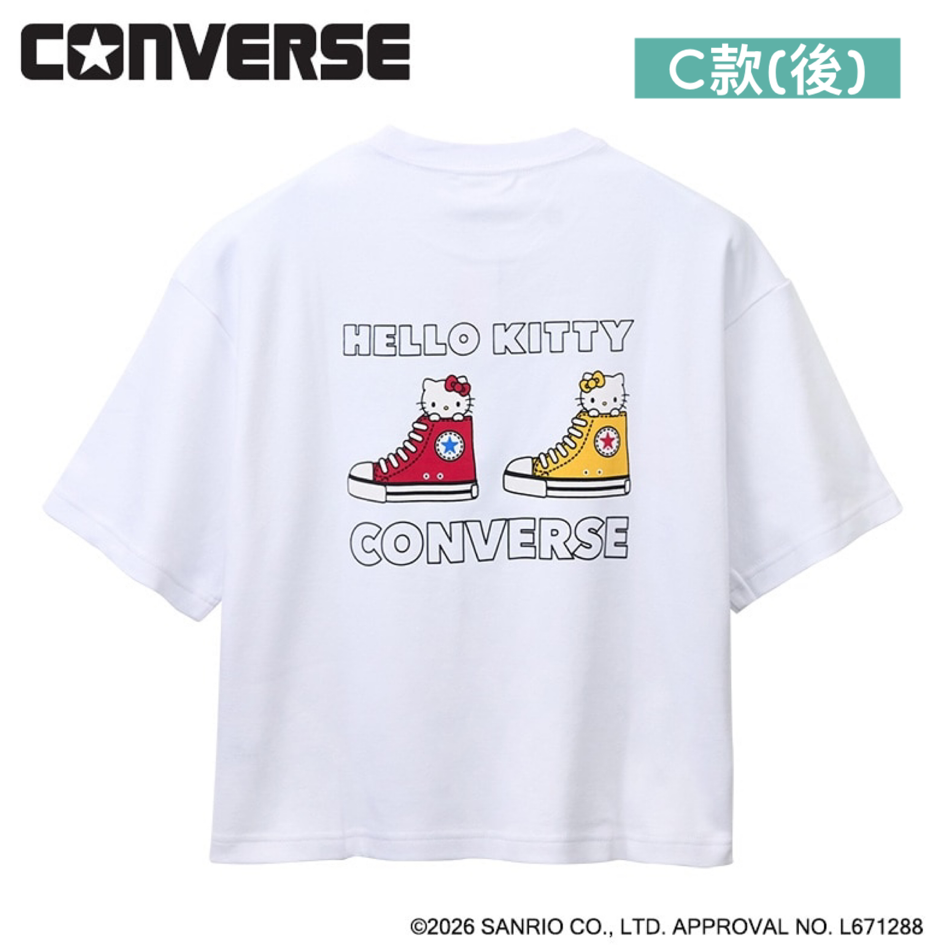日本預訂📍日本限定Hello Kitty x Converse系列 - 短袖Tee 不包郵 11/6日本開售