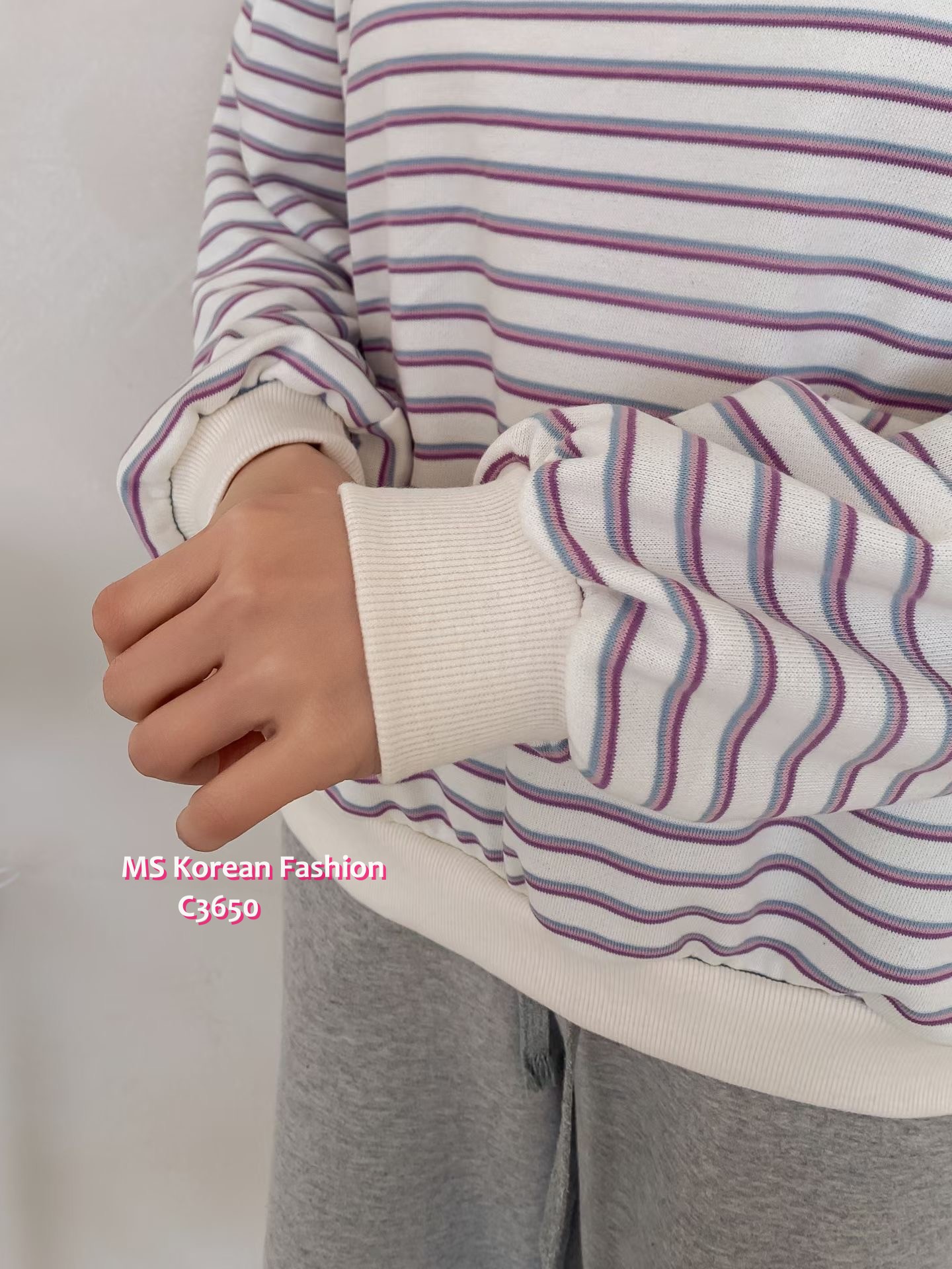 C3650 韓國🇰🇷靚色橫間top