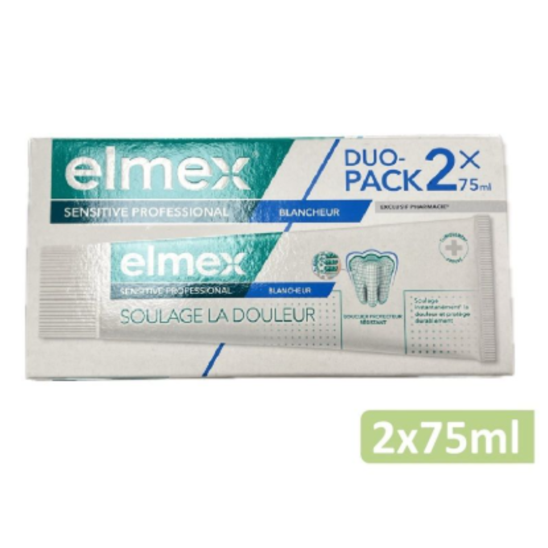 elmex - 【兩支裝】 專業持久抗敏美白牙膏 75ml x 2 (G) [平行進口] (新舊包裝隨機發貨)