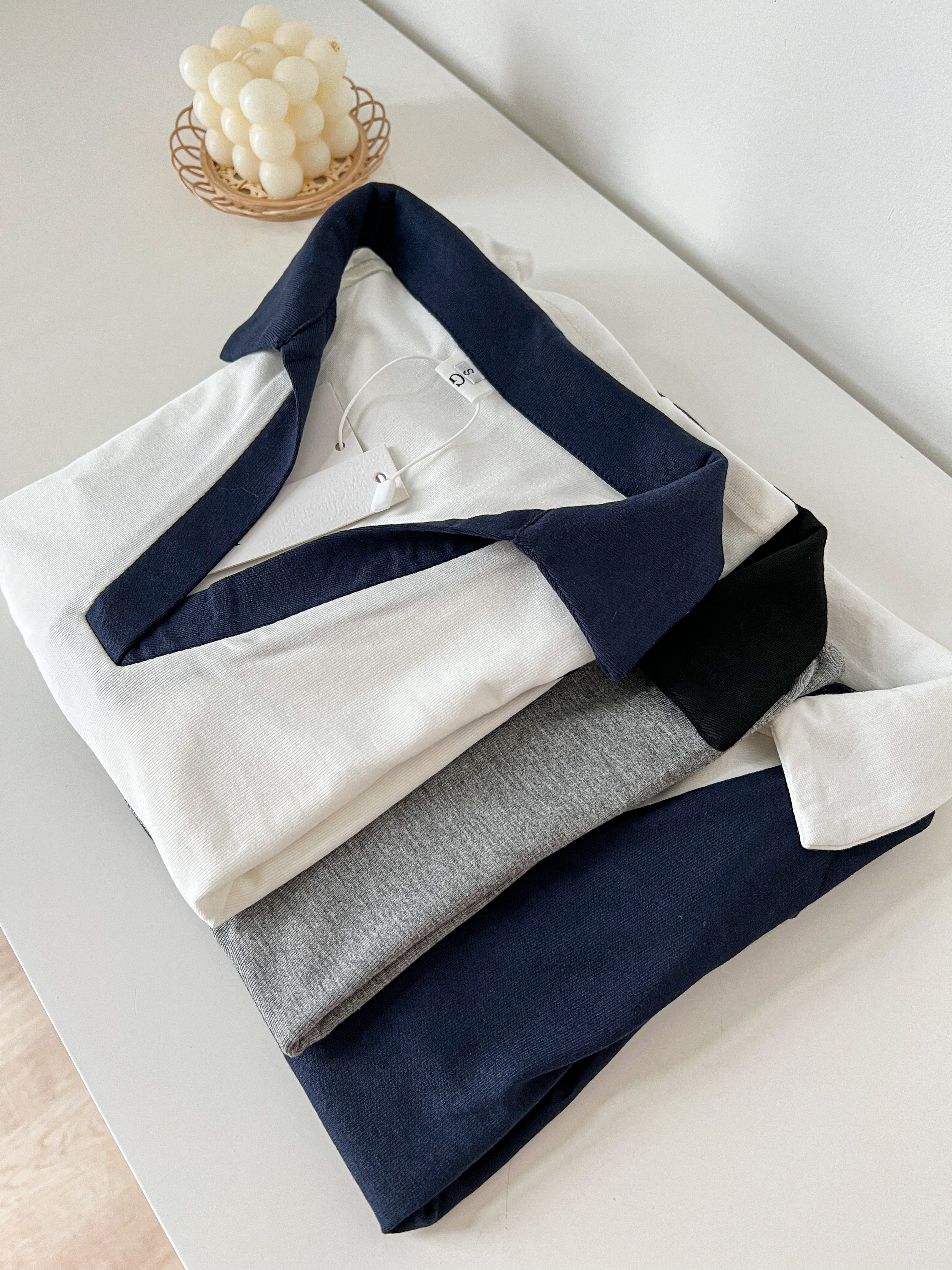 Casual Polo T-shirt 休闲翻领撞色Polo T恤 ( 3 colour )