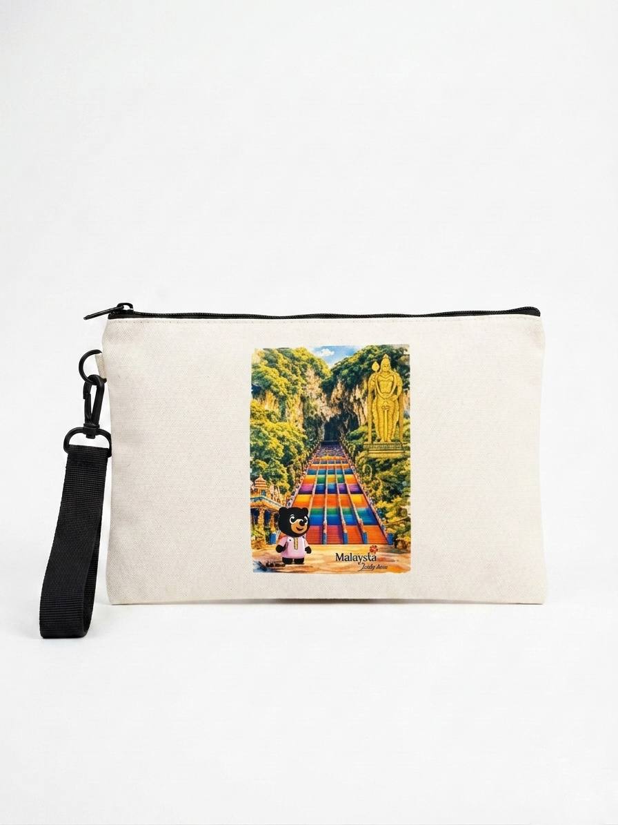 LDVM15 - Rectangle Canvas Pouch Batu Caves 