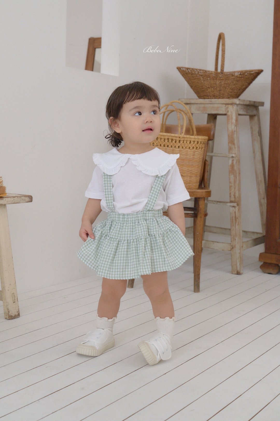 ☀️預訂 韓國直送☀️🇰🇷Bebenine兩色格紋純棉吊帶包屁裙