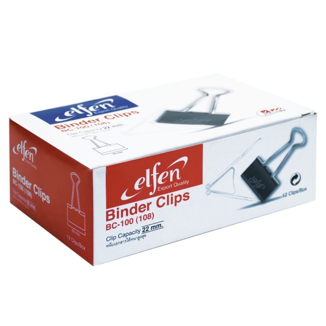 elfen Binder Clip - Box of 12 Pcs