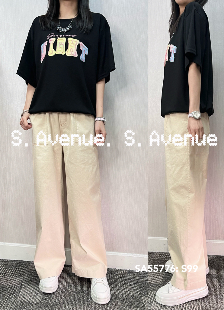 SA55776: 喇叭袖束腳Night tee