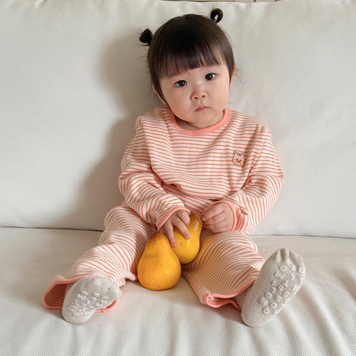 DOTTODOT 清新可愛羅紋系列-條紋居家上下套裝